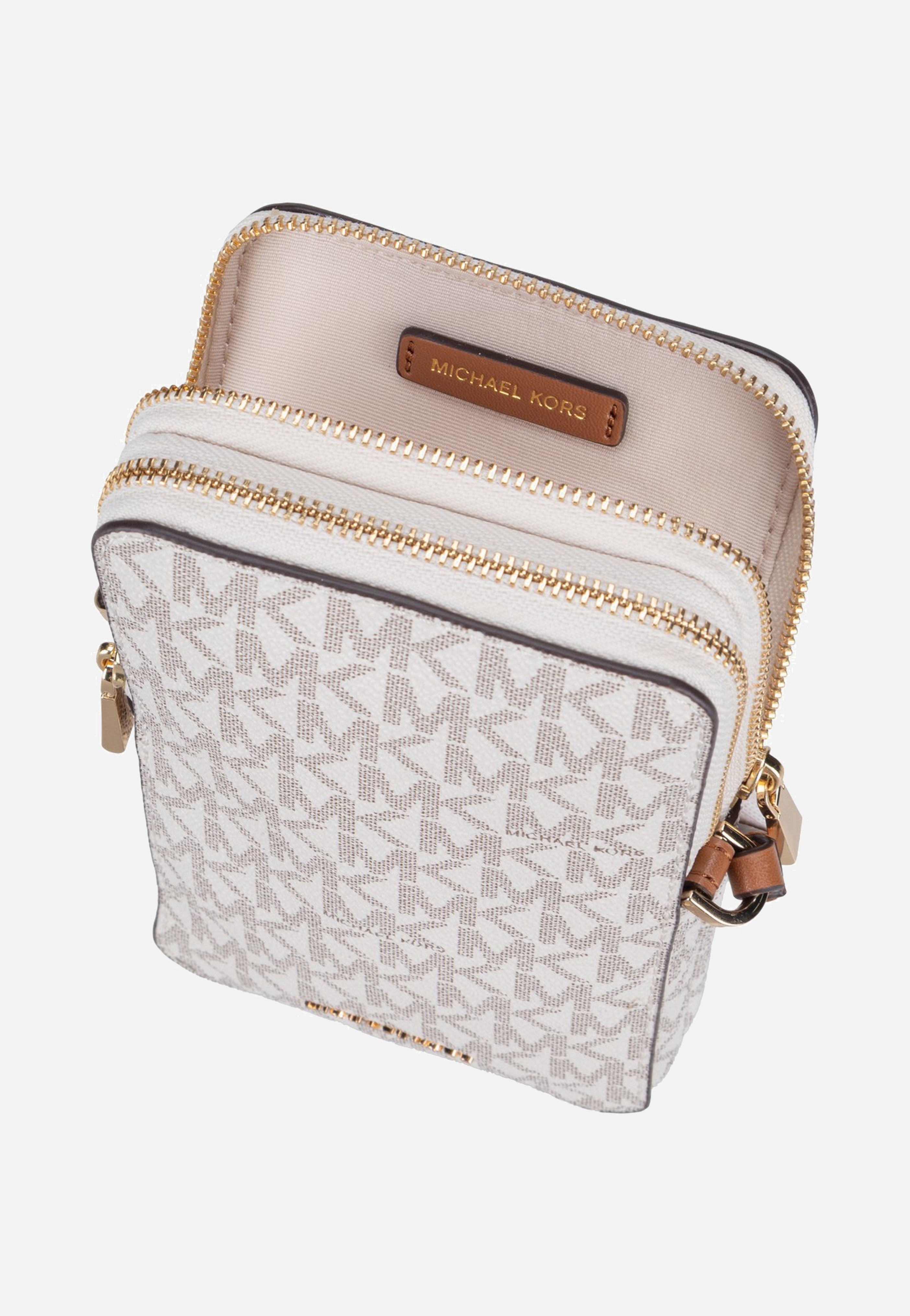 Michael Kors Jet Set SM Ns Double Zip Phone Xbody Vanilla/Acorn Buideltas