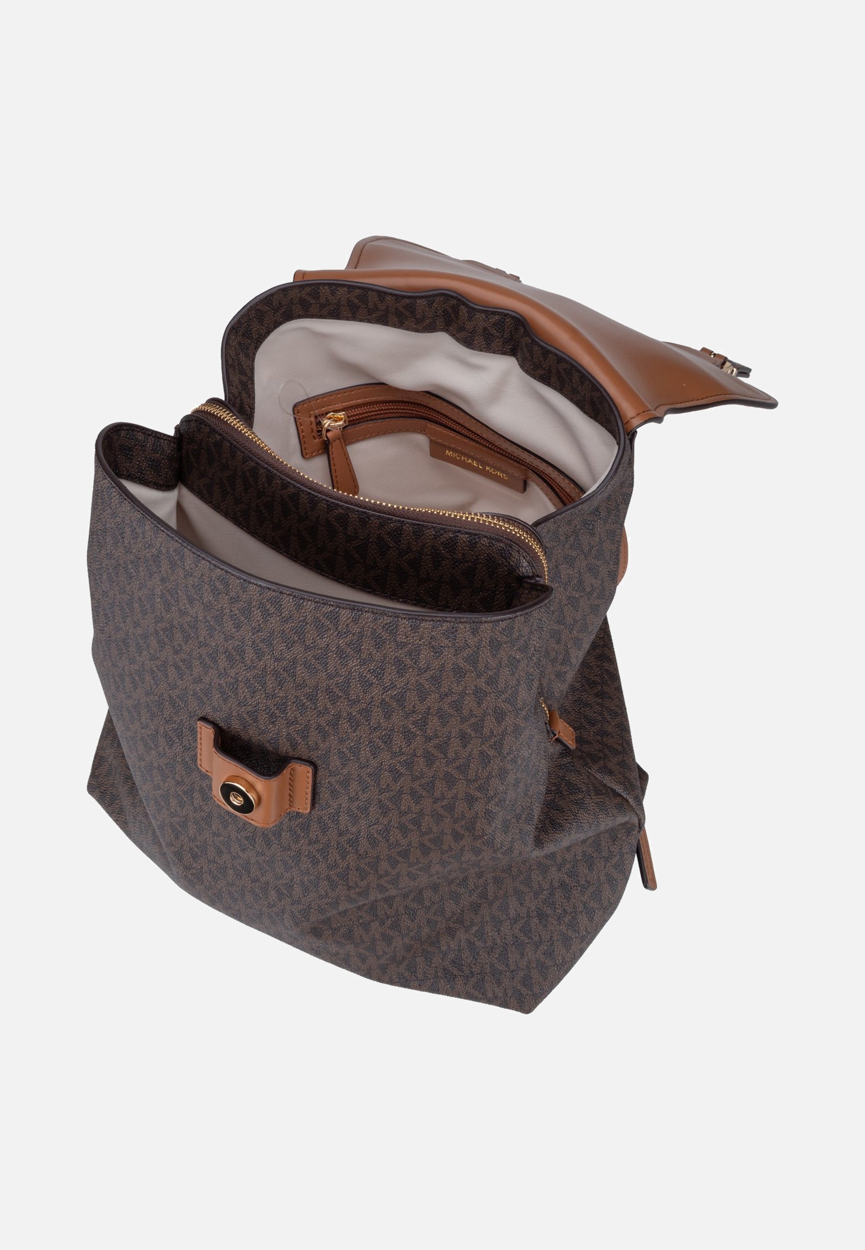 Michael Kors Quinn MD Flap Brown/Acorn Zaino