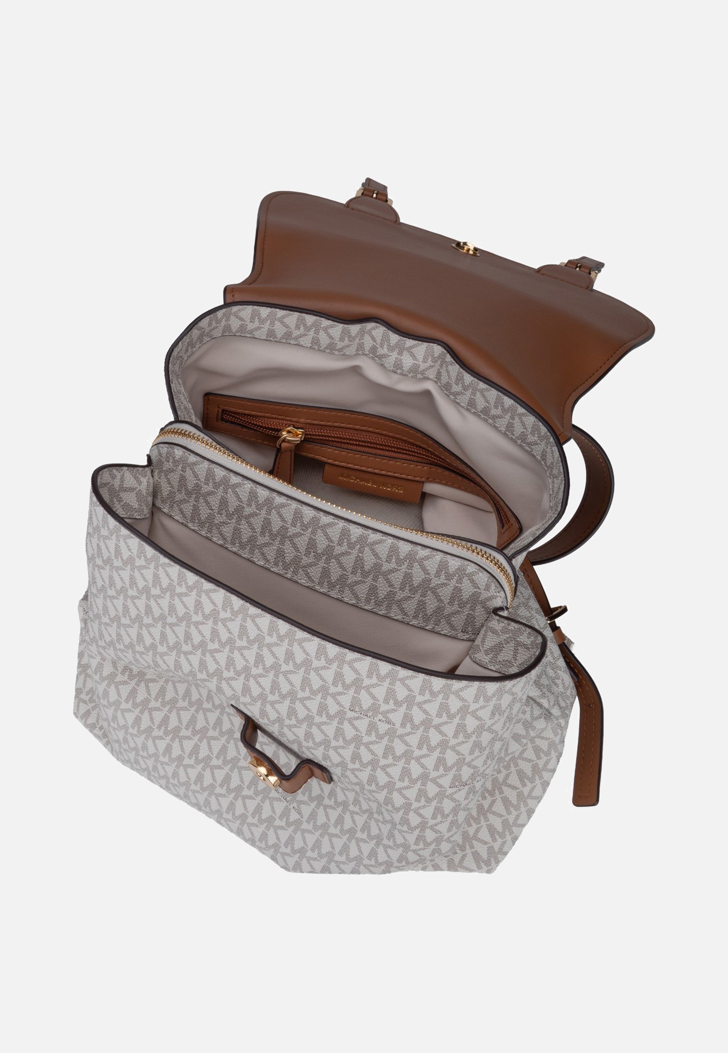 Michael Kors Quinn MD Flap Vanilla/Acorn Rugtassen