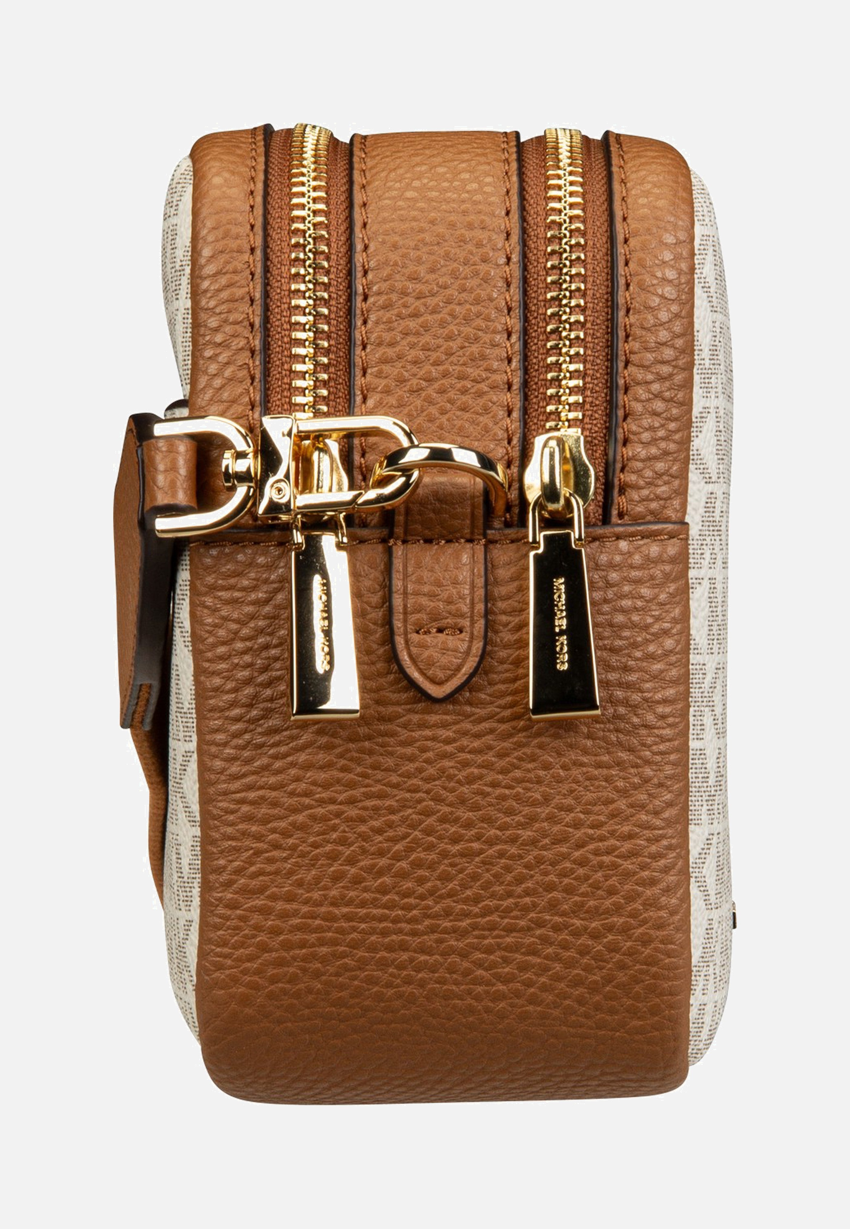 Michael Kors - Bryant MD Double Zip Chain Cam Vanilla/Acorn - Crossbody Bag | Women-Image