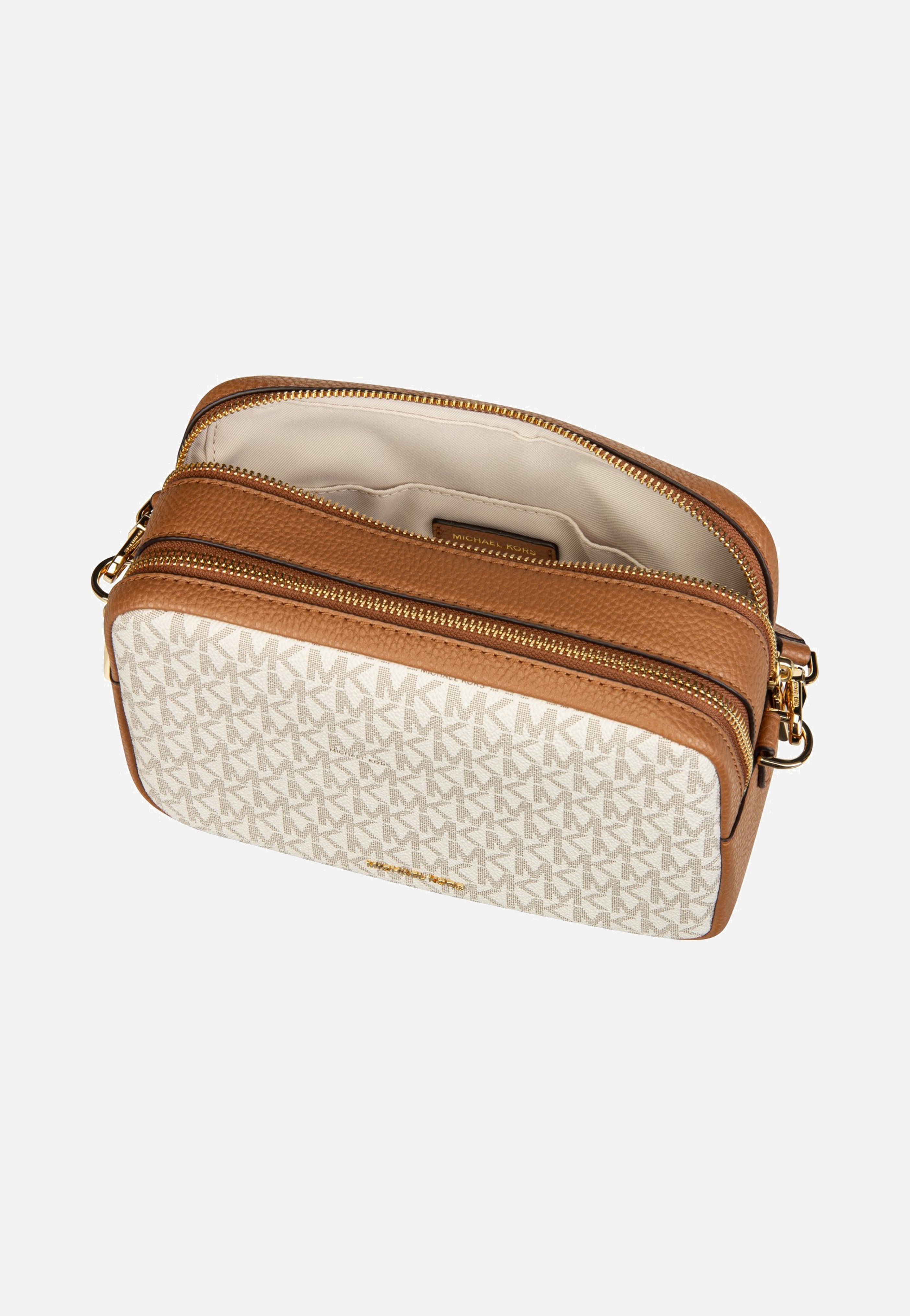 Michael Kors - Bryant MD Double Zip Chain Cam Vanilla/Acorn - Crossbody Bag | Women-Image