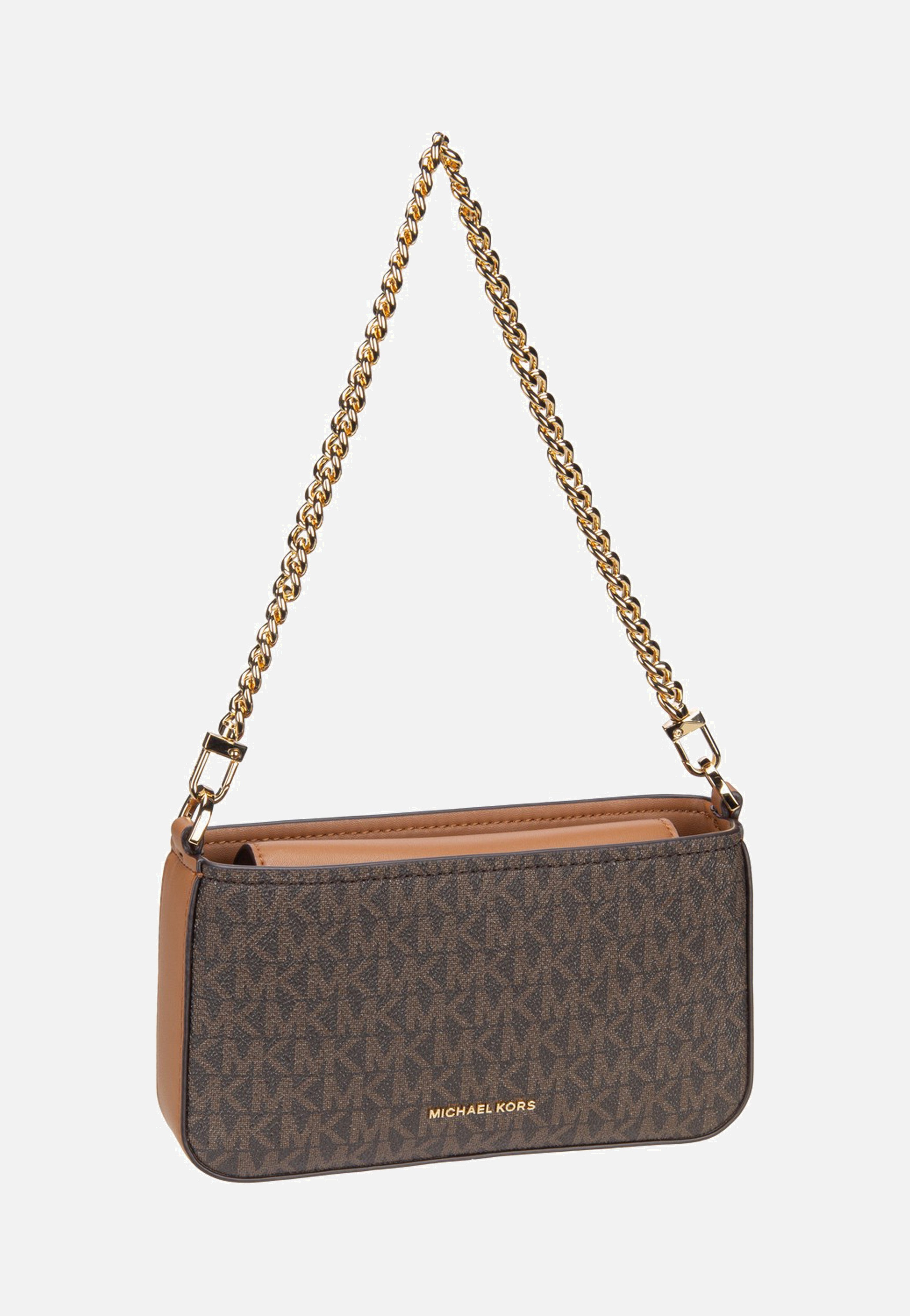 Michael Kors Bryant SM Conv Xbody Pouchette Brown/Acorn Evening Bag