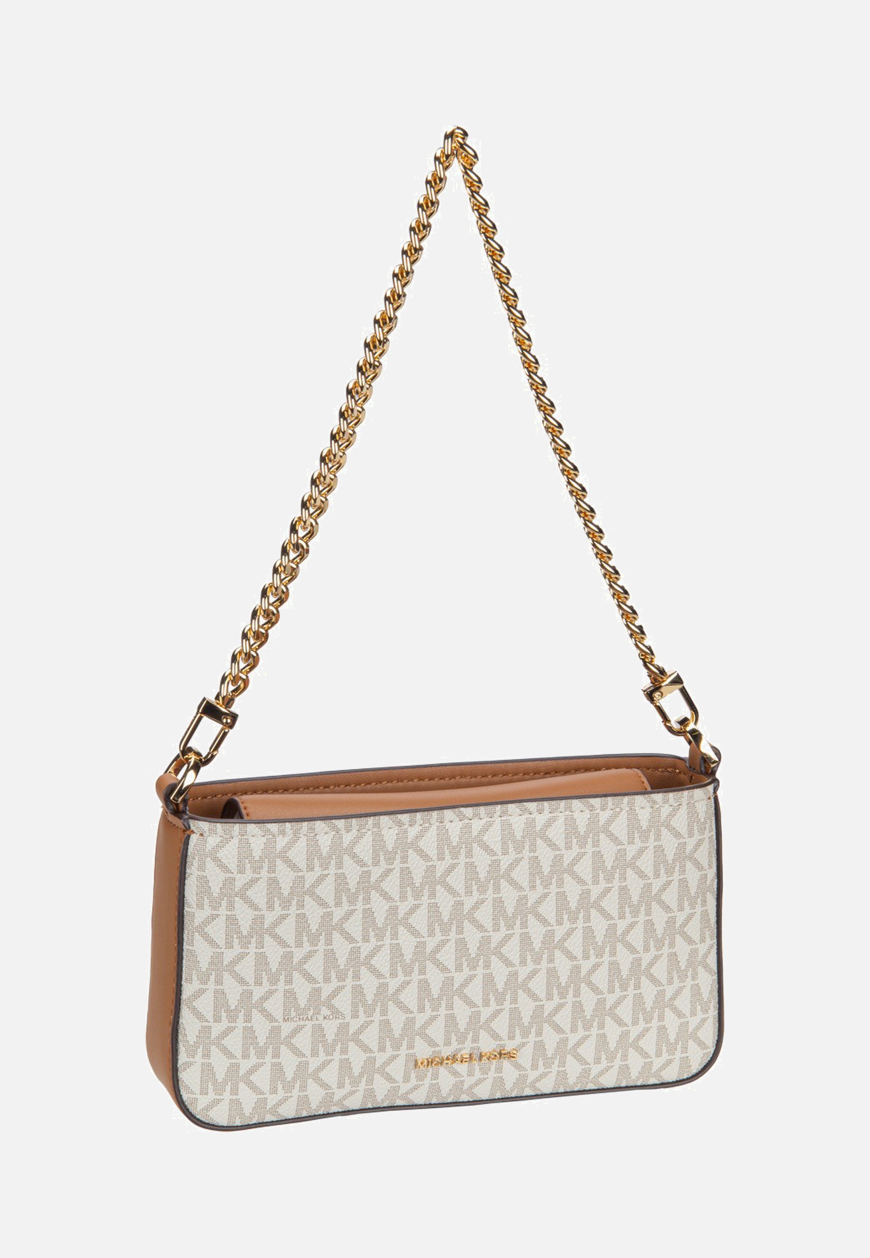 Michael Kors Bryant SM Conv Xbody Pouchette Vanilla/Acorn Evening Bag