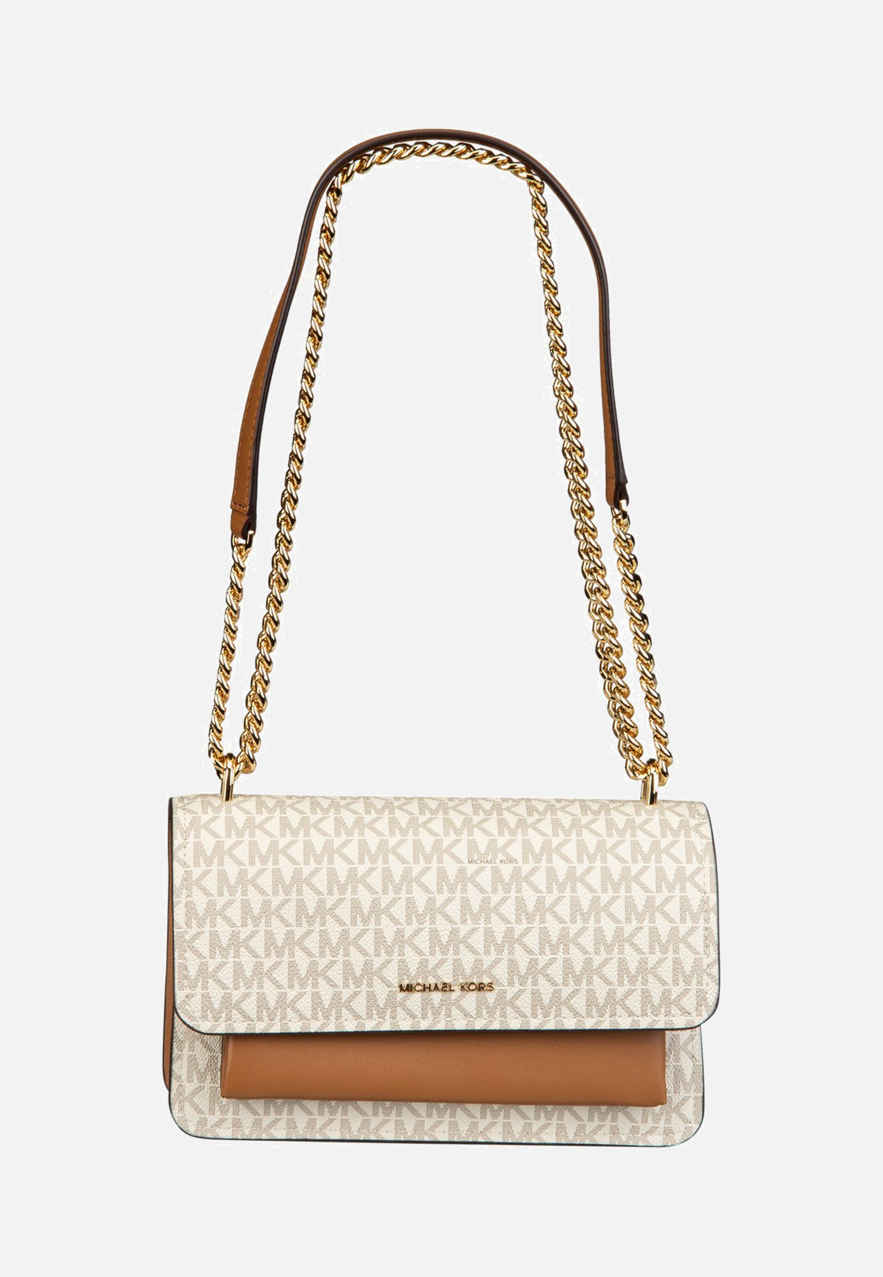 Michael Kors Claire LG Shoulder MK Sig Vanilla/Acorn - Shoulder
