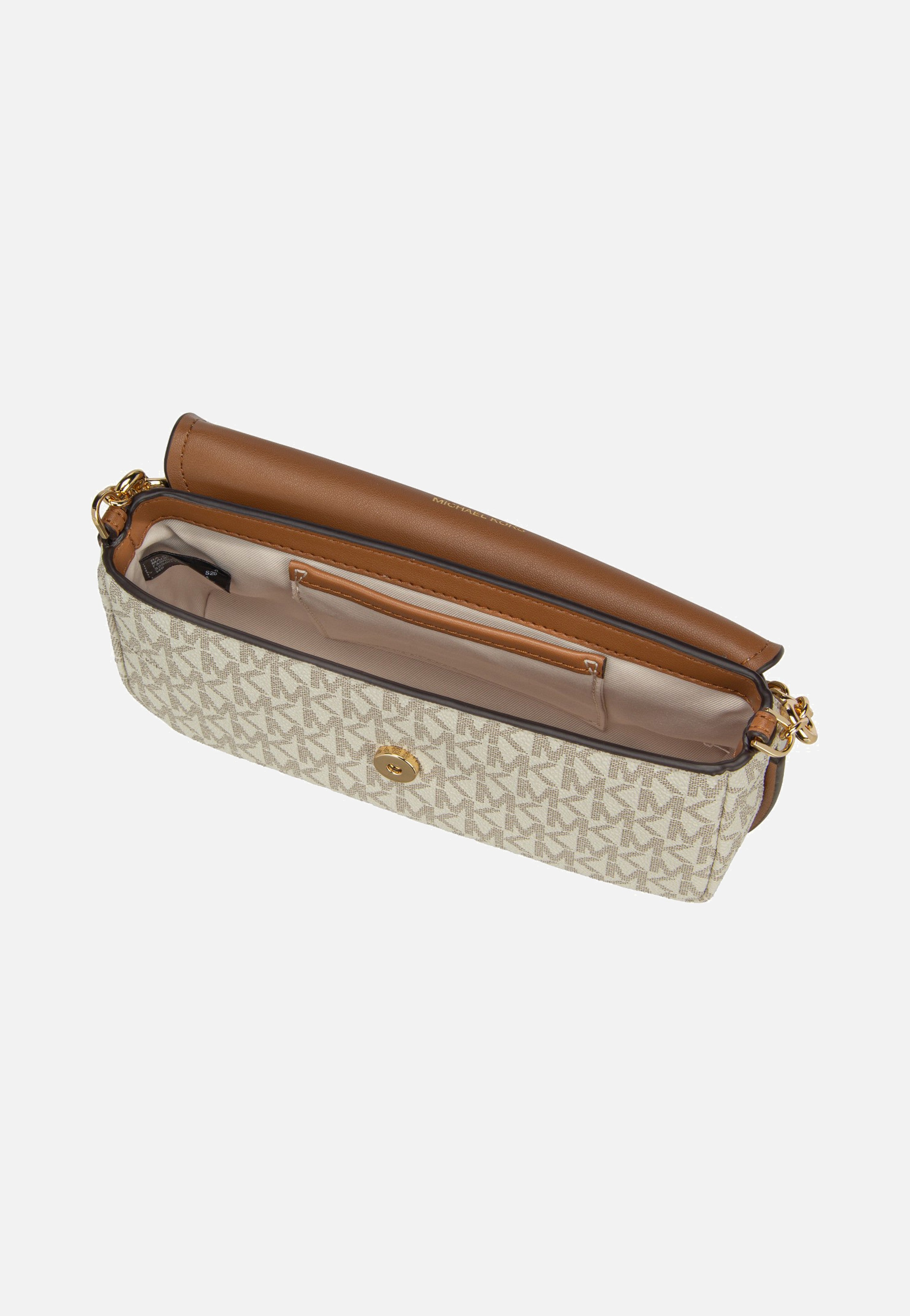 Michael Kors Nolita SM Flap Chain Xbody Vanilla/Acorn Crossbody Bag