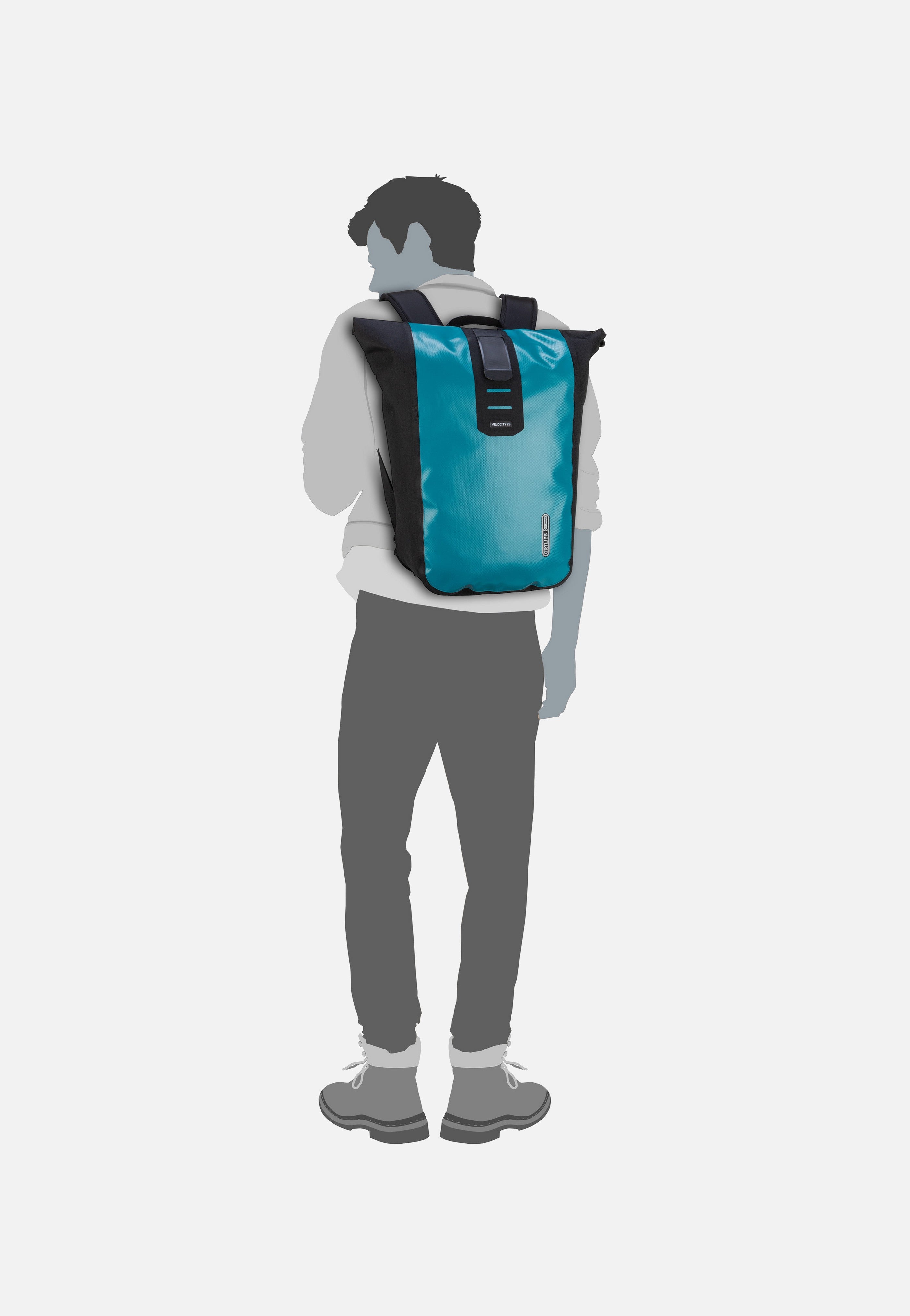 ORTLIEB - Velocity 29L Petrol Schwarz - Rolltop Backpack | Neutral-Image