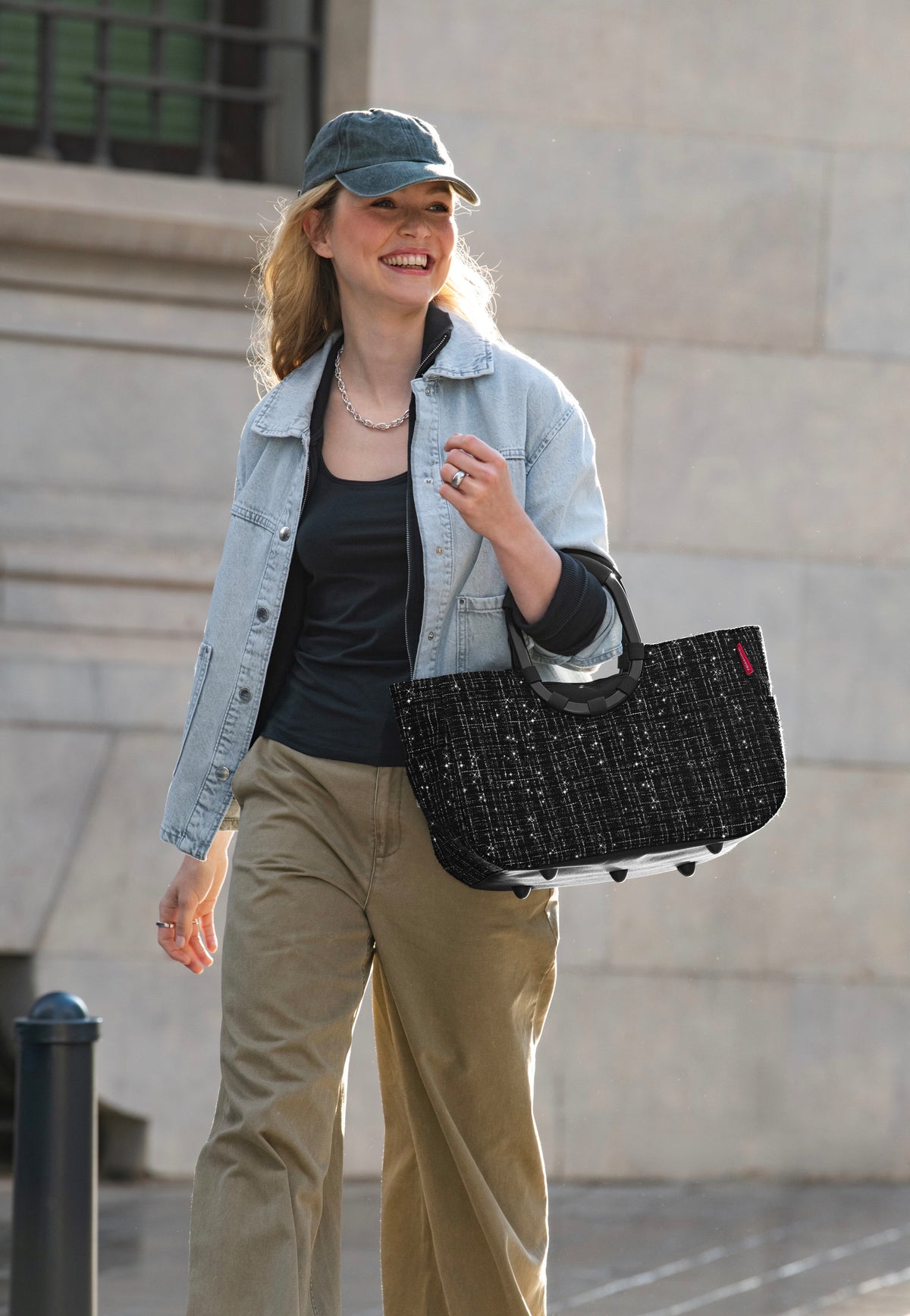 reisenthel Loopshopper M Bouclé Black Shopping Basket