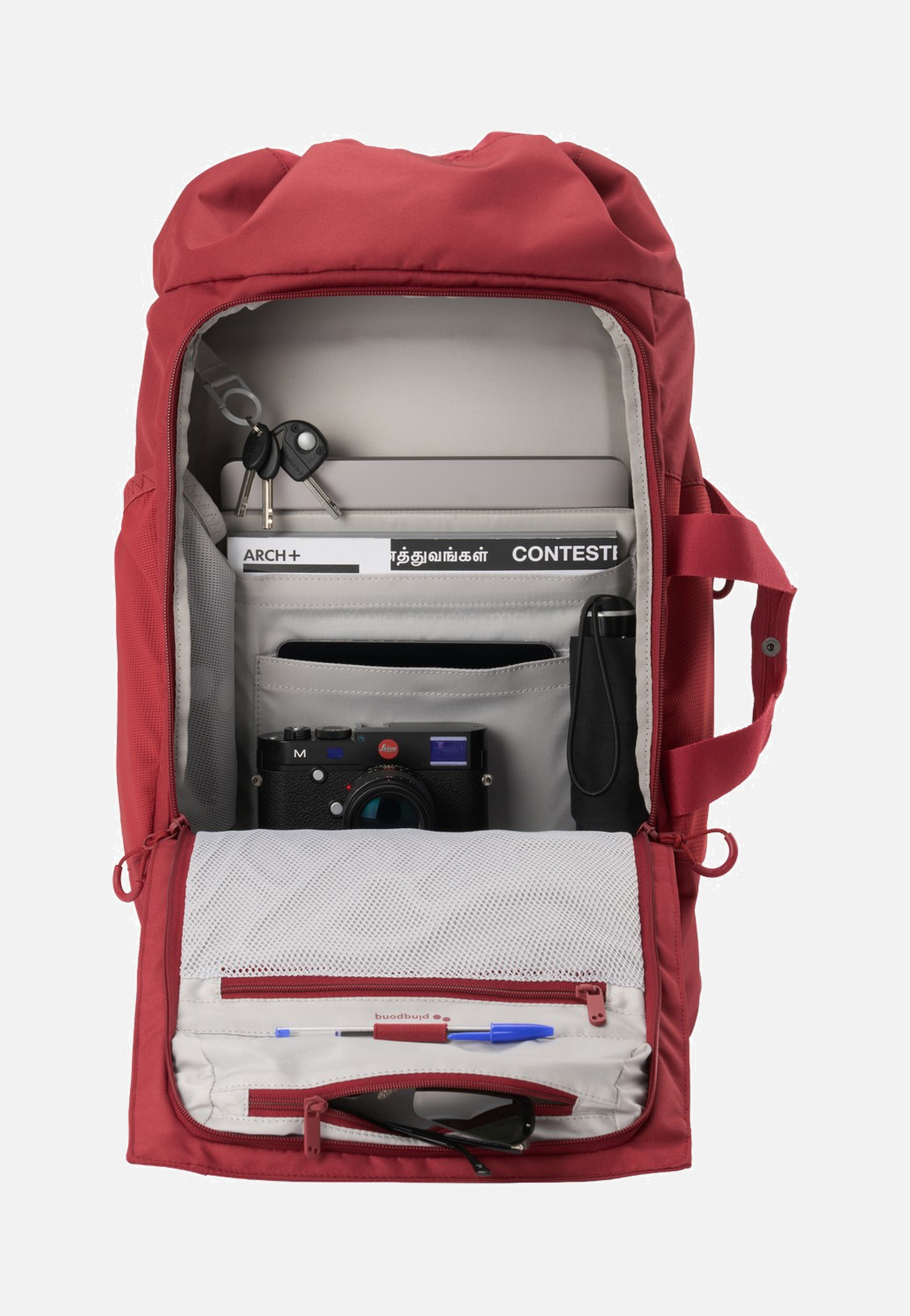 pinqponq Blok Large Sienna Red Backpack
