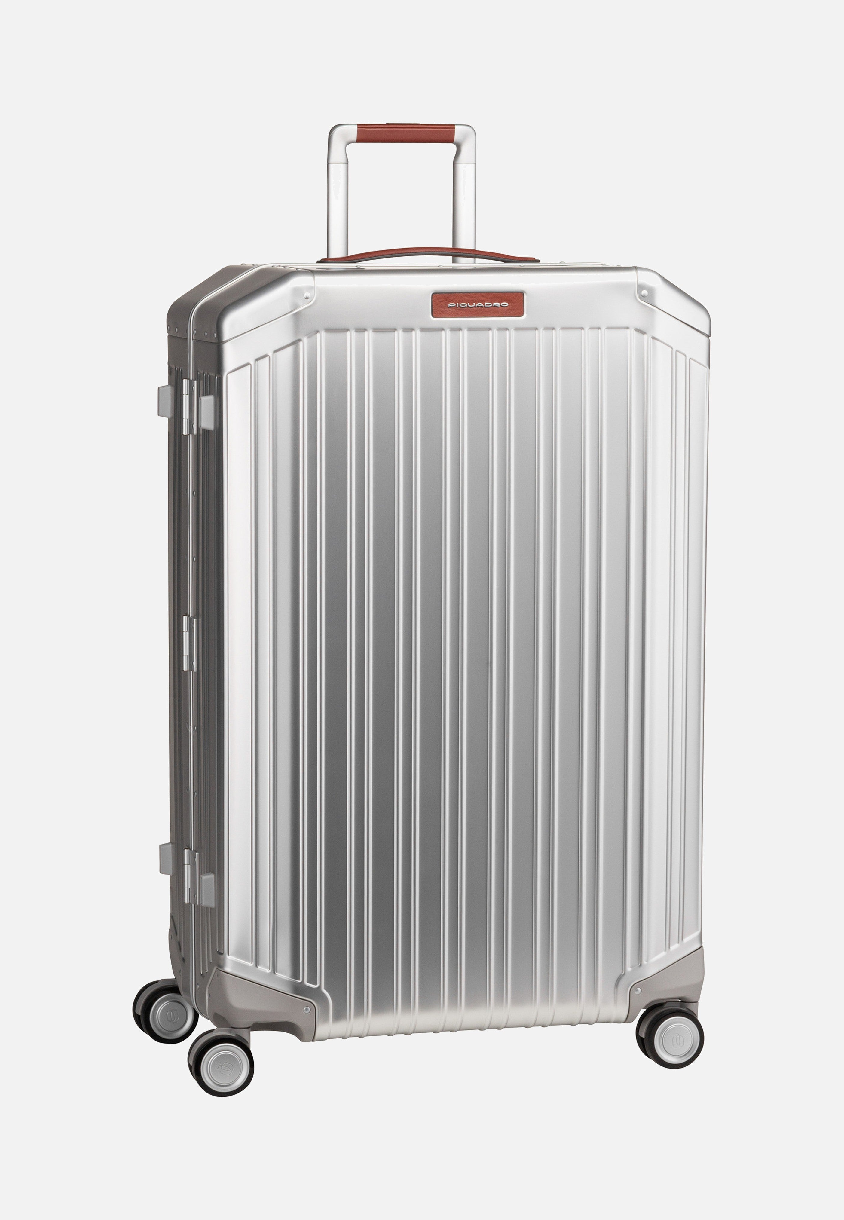 Piquadro - PQ Alu Big Size Spinner Grigio-Cuoio - Suitcase | Neutral-Image