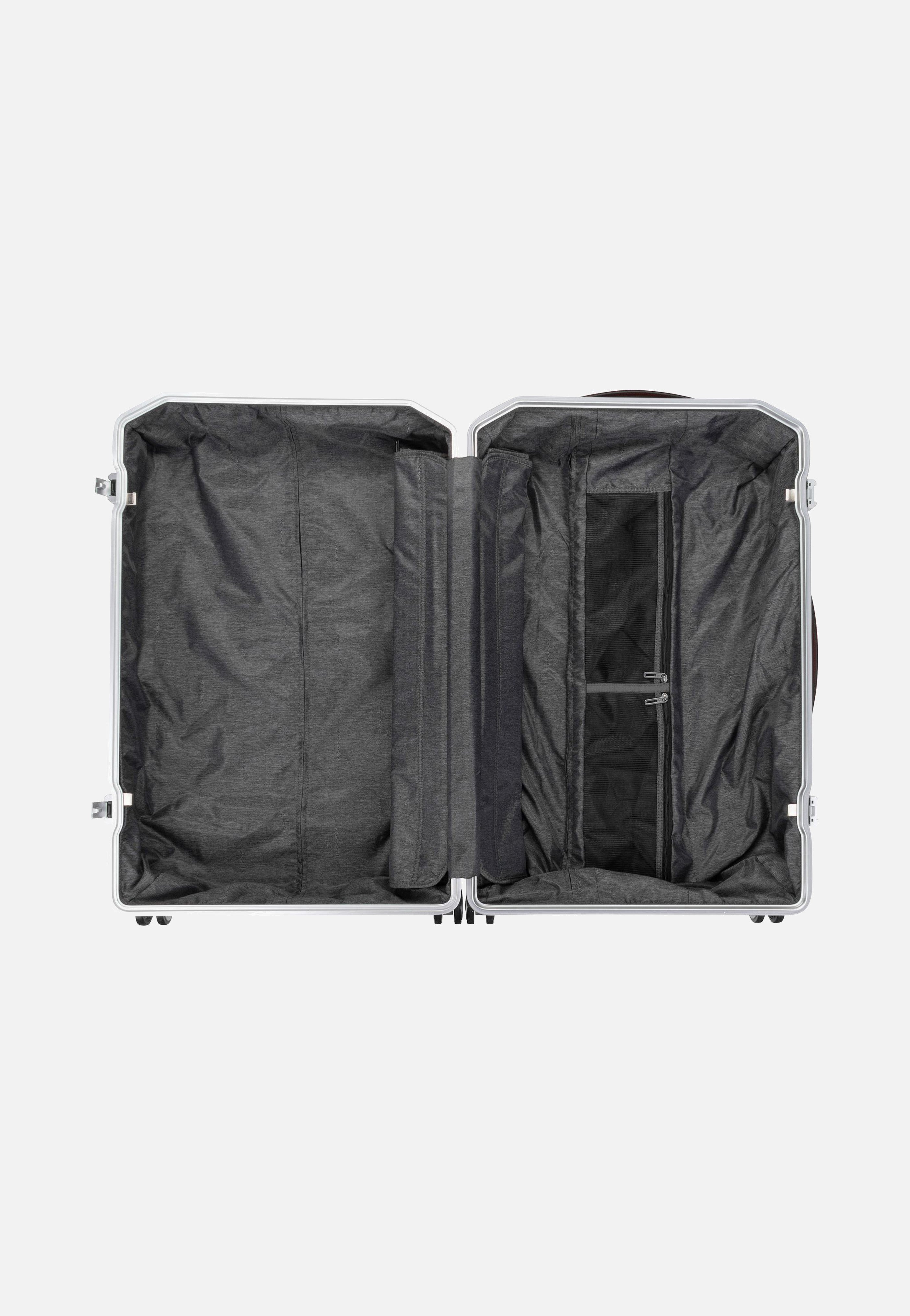 Piquadro - PQ Alu Big Size Spinner Grigio-Cuoio - Suitcase | Neutral-Image