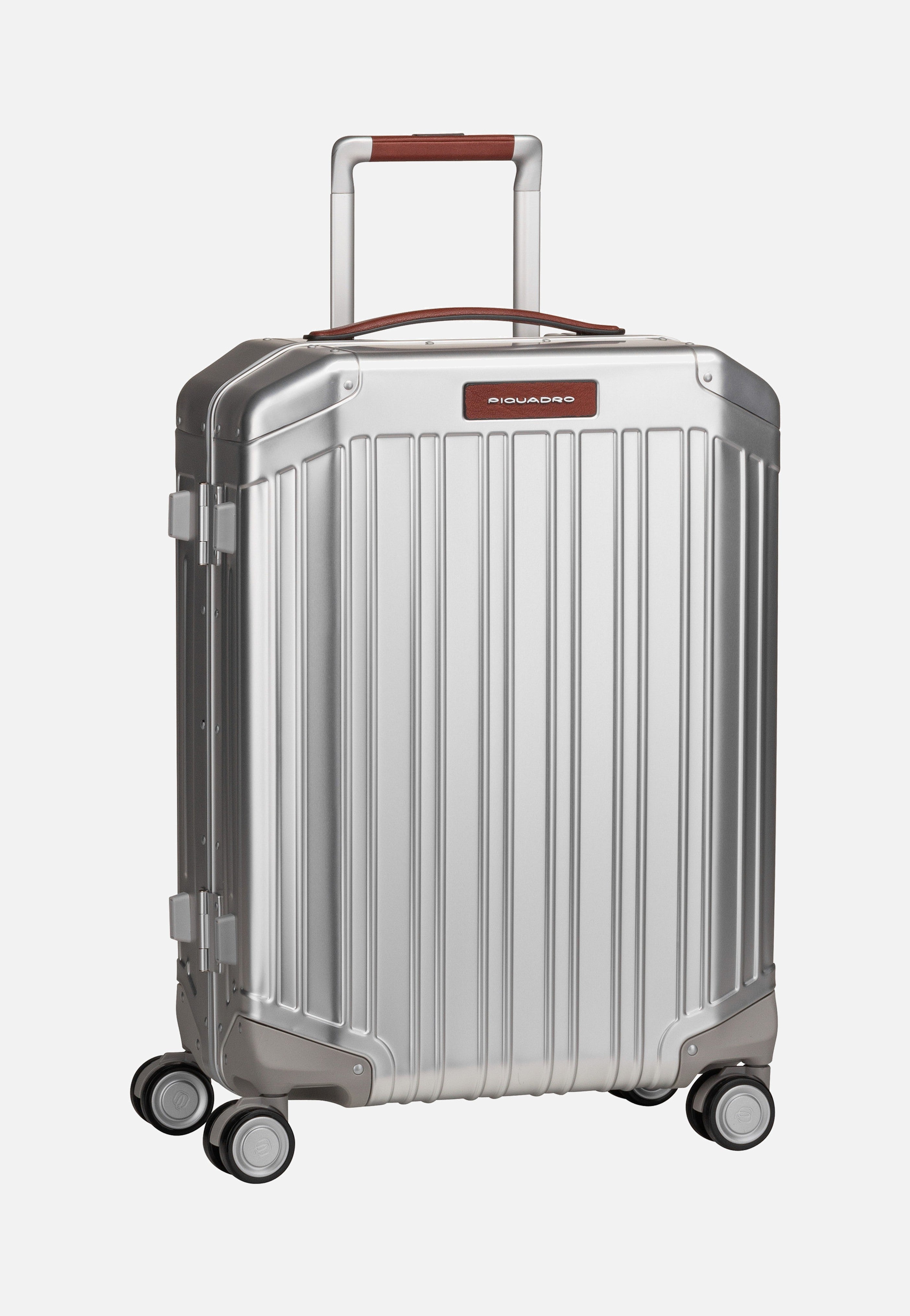 Piquadro - PQ Alu Cabin Size Spinner Grigio-Cuoio - Suitcase | Neutral-Image