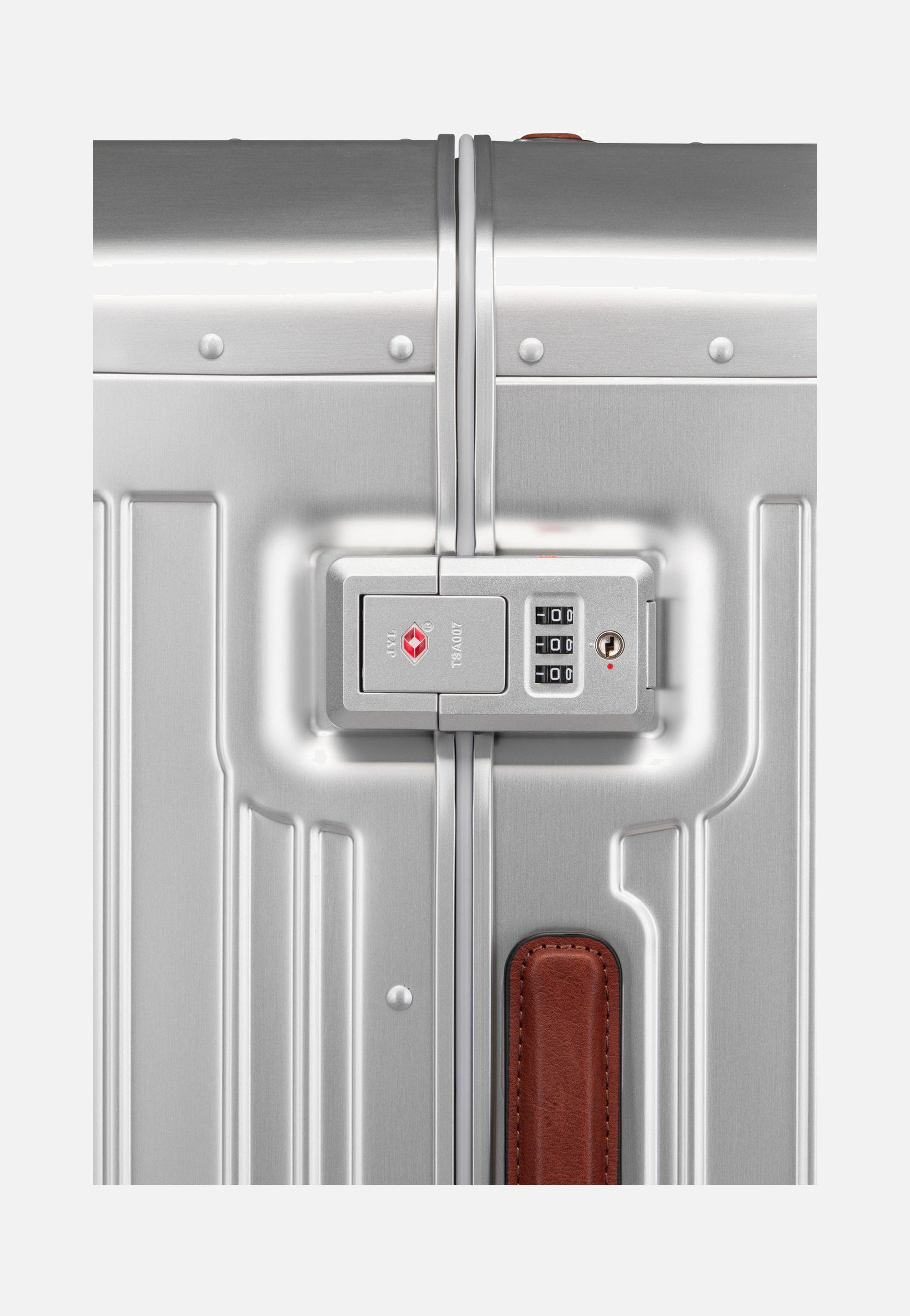 Piquadro - PQ Alu Medium Size Spinner Grigio-Cuoio - Suitcase | Neutral-Image