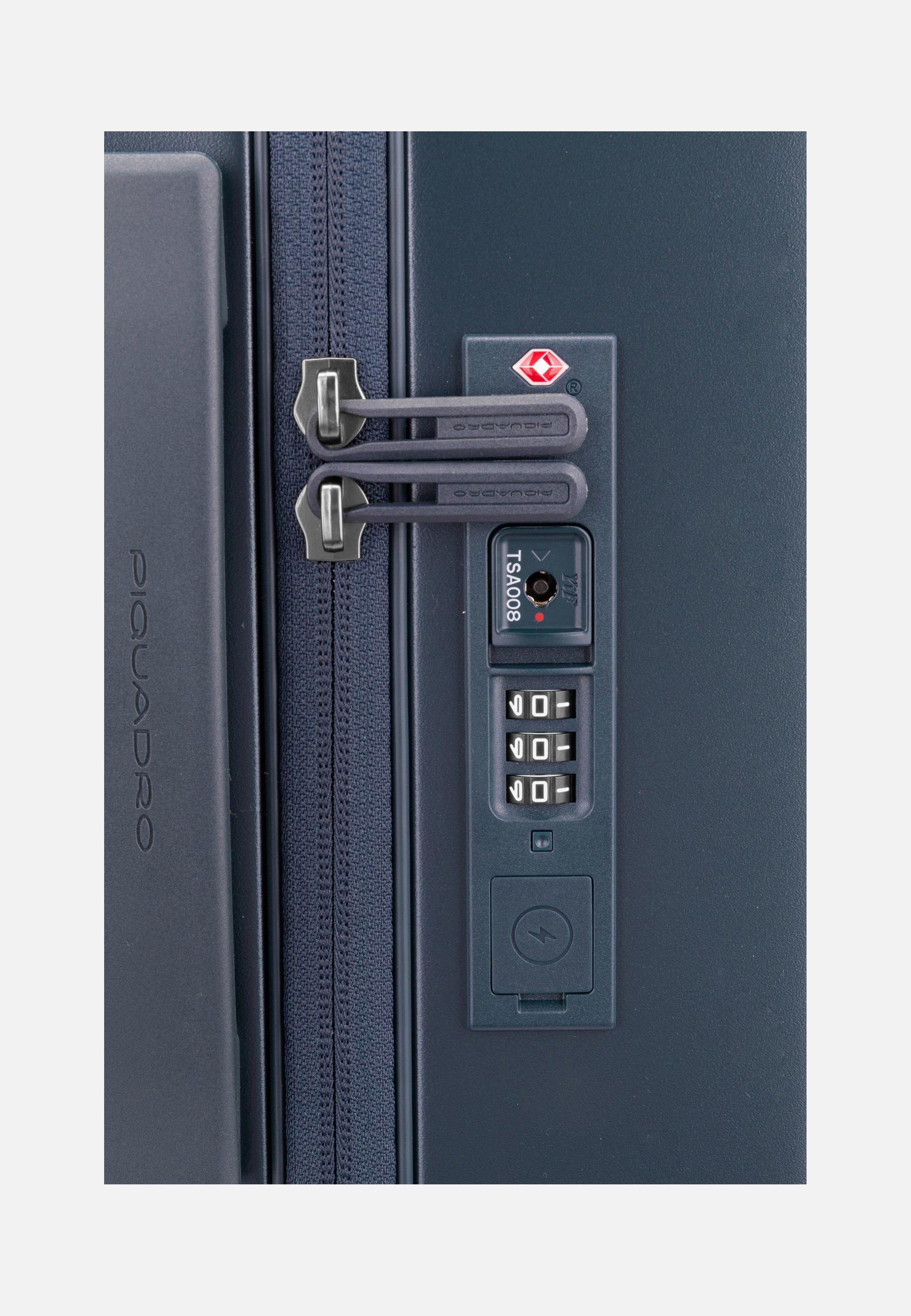 Piquadro - PQ Light Slim Cabin Spinner 4425 Blu Opaco - Suitcase | Neutral-Image