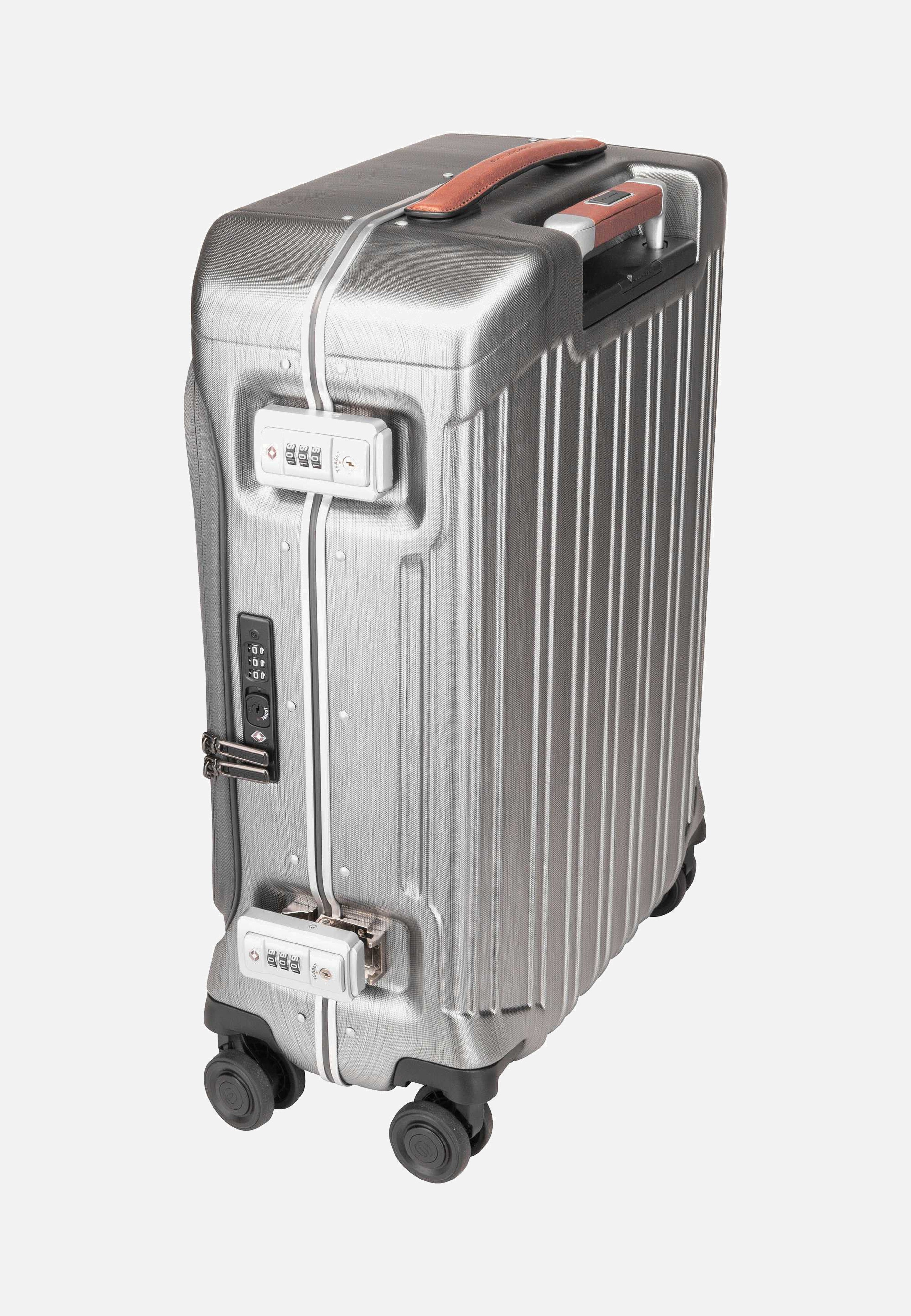 Piquadro - PQ-LM Cabin Spinner 4426 with Front Pocket Nero-Cuoio - Suitcase | Neutral-Image