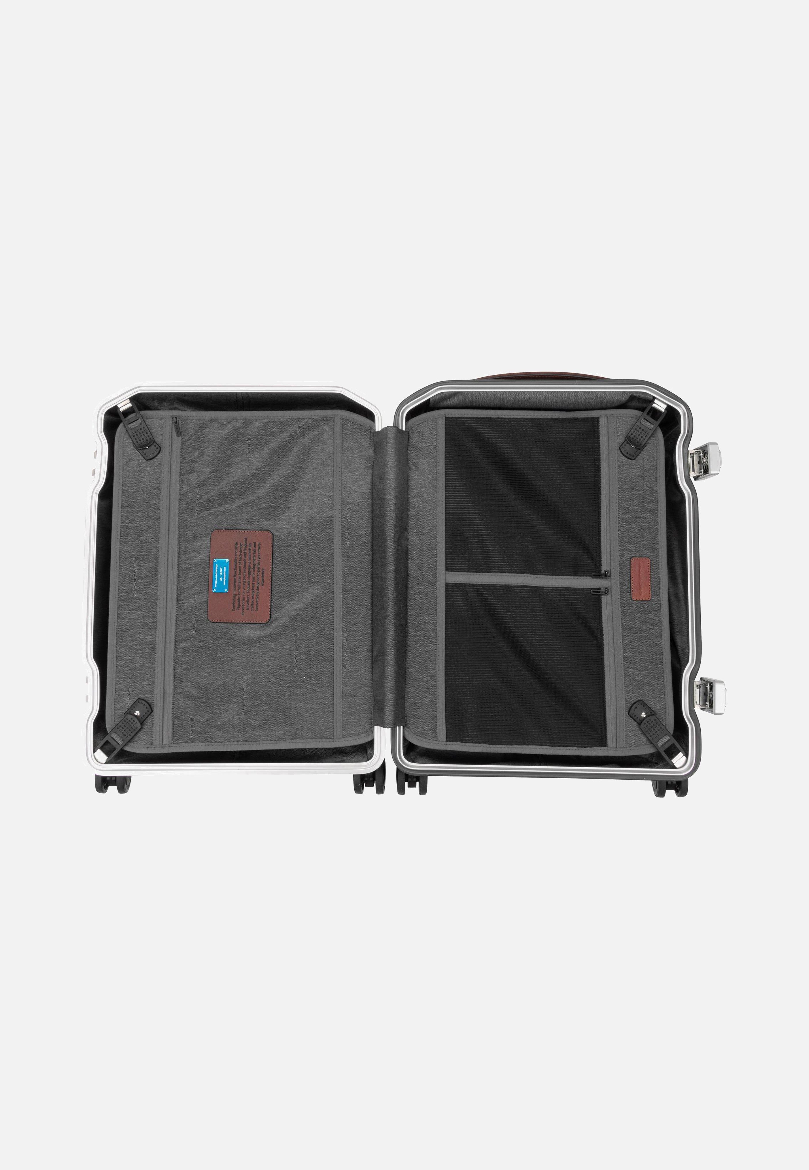 Piquadro - PQ-LM Slim Cabin Spinner 4425 Nero-Cuoio - Suitcase | Neutral-Image