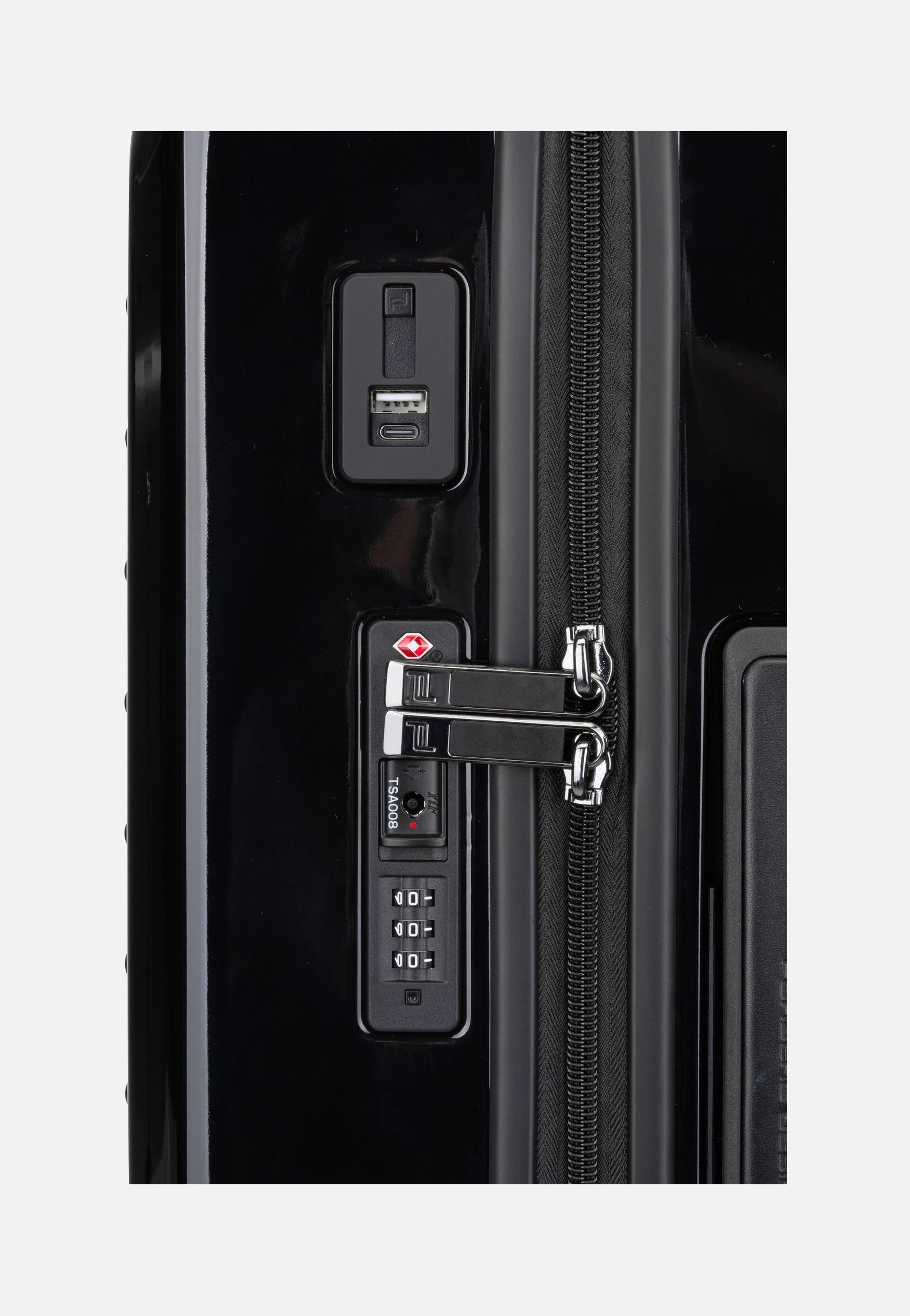 Porsche Design Roadster 4W Trolley S Shiny Black Suitcase