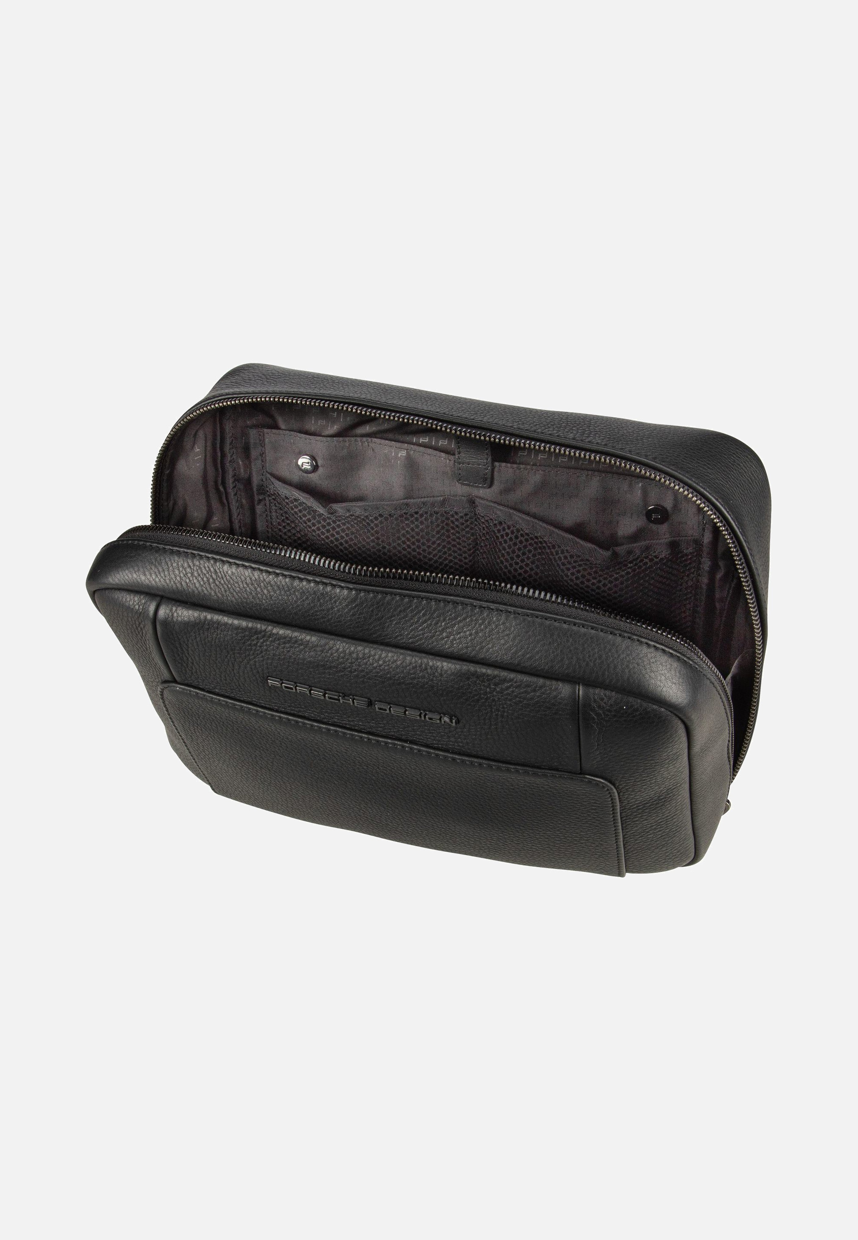 Porsche Design - Roadster Leather Washbag L Black - Toiletry Bag | Men-Image