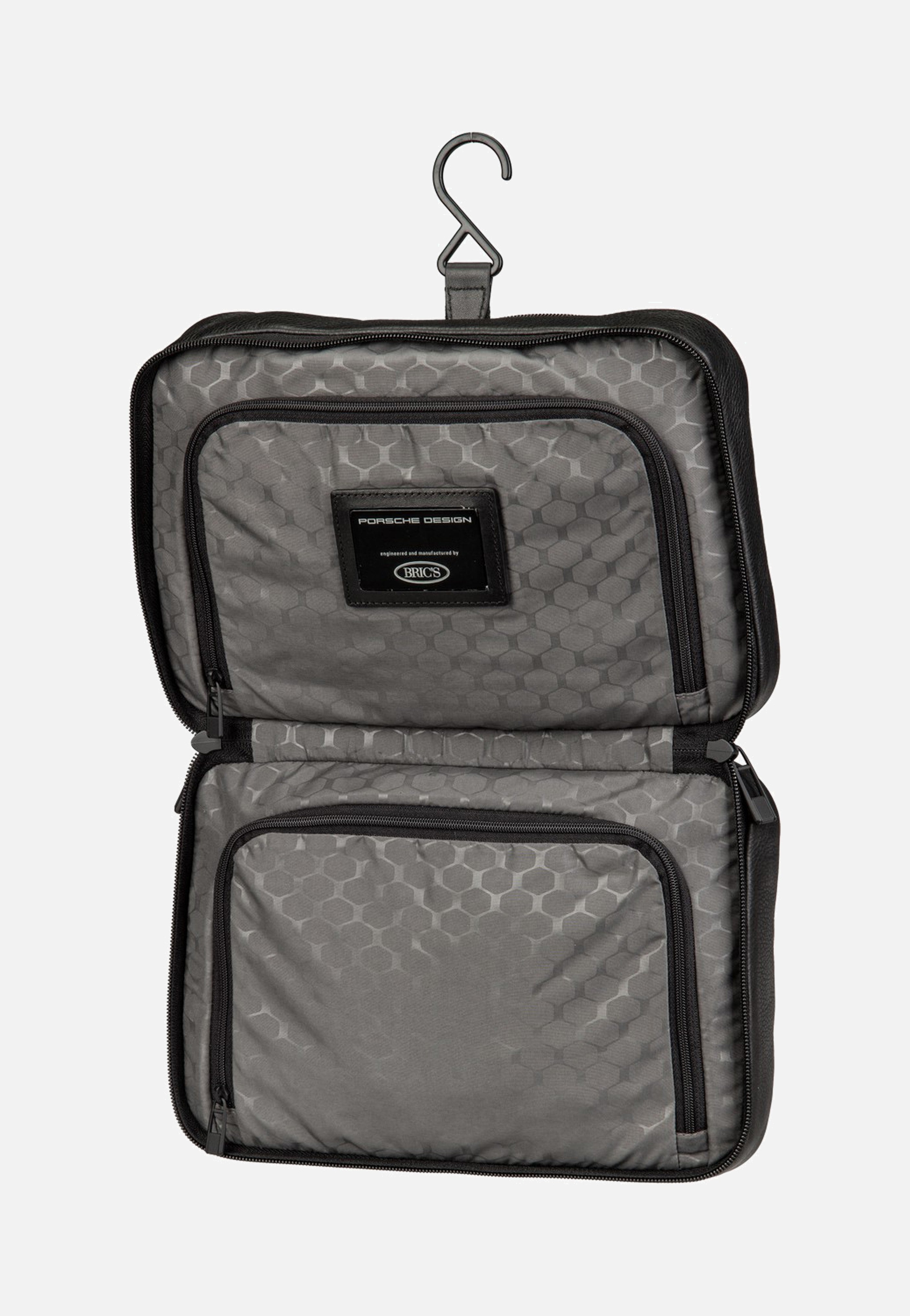Porsche Design Roadster Leather Evo Washbag Black Toiletry Bag