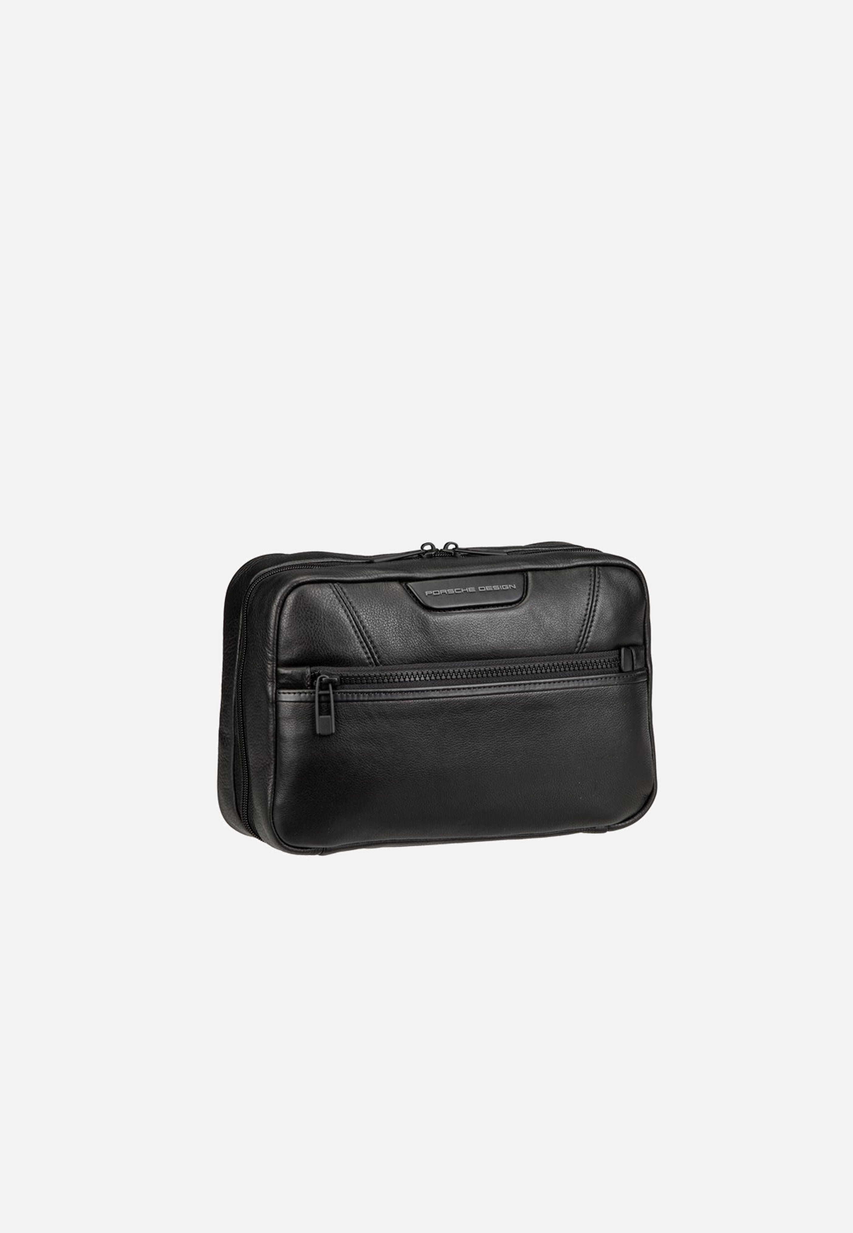 Porsche Design - Roadster Leather Evo Washbag Black - Toiletry Bag | Men-Image