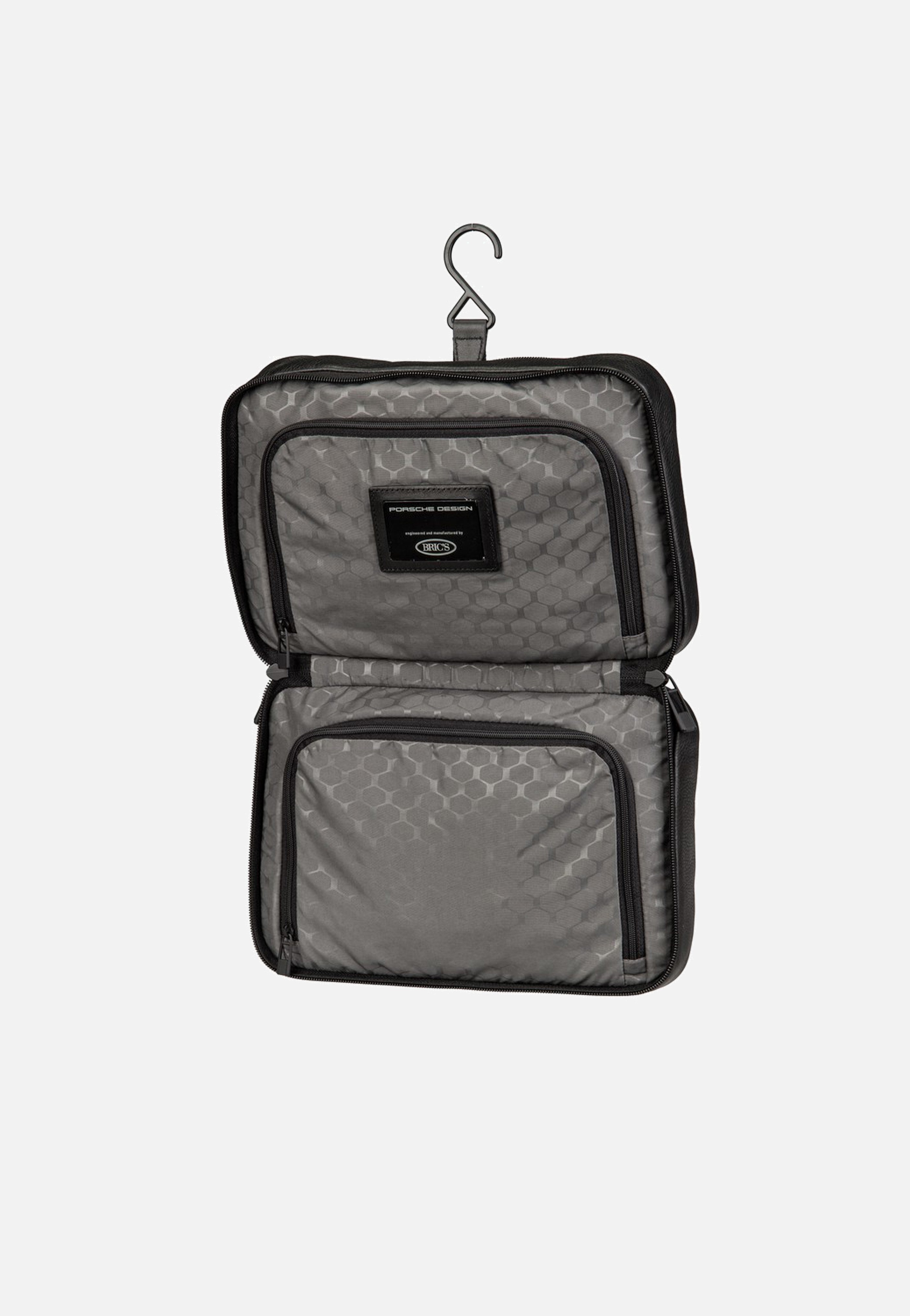 Porsche Design - Roadster Leather Evo Washbag Black - Toiletry Bag | Men-Image