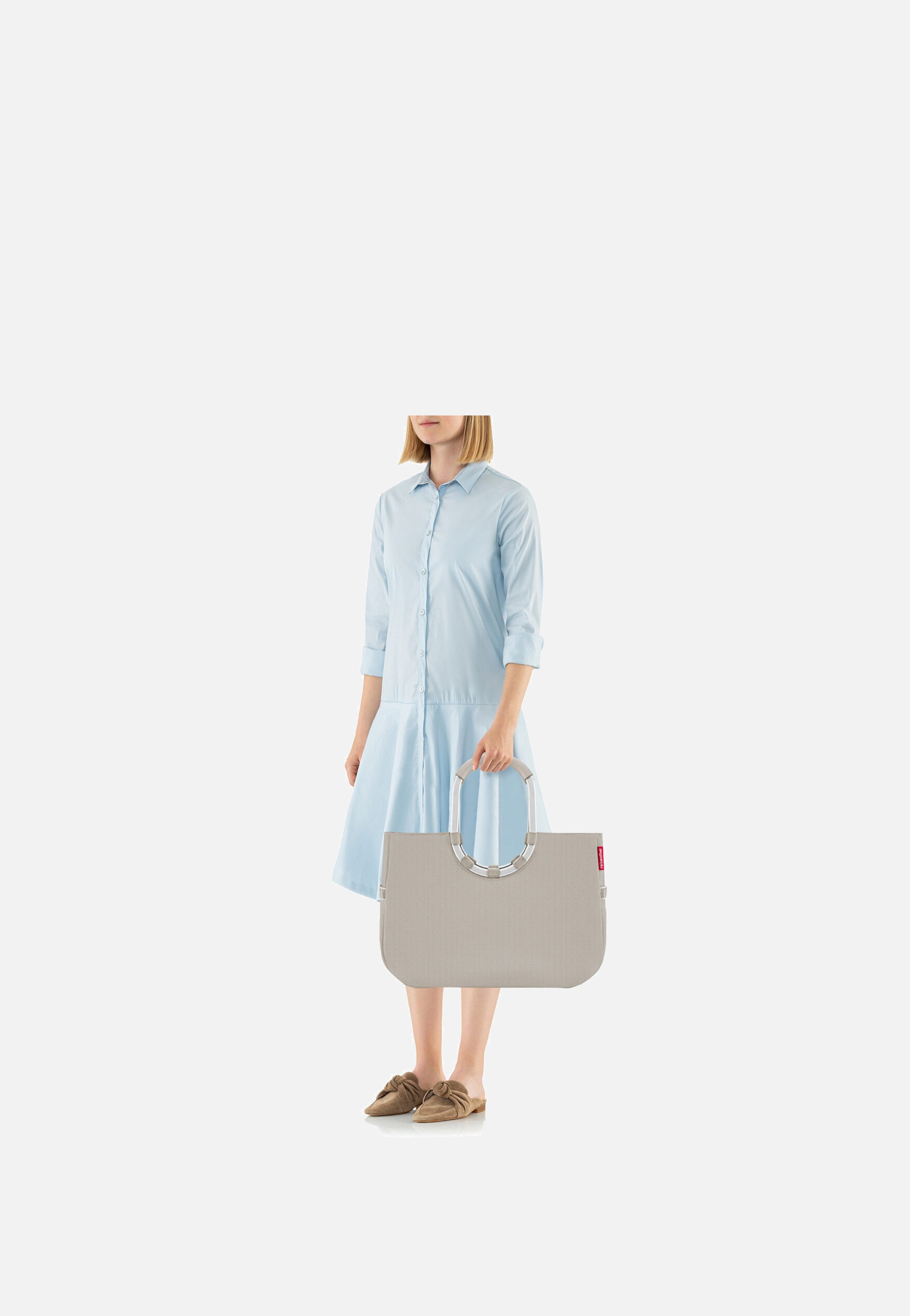 reisenthel loopshopper L Herringbone Sand Shopping Basket