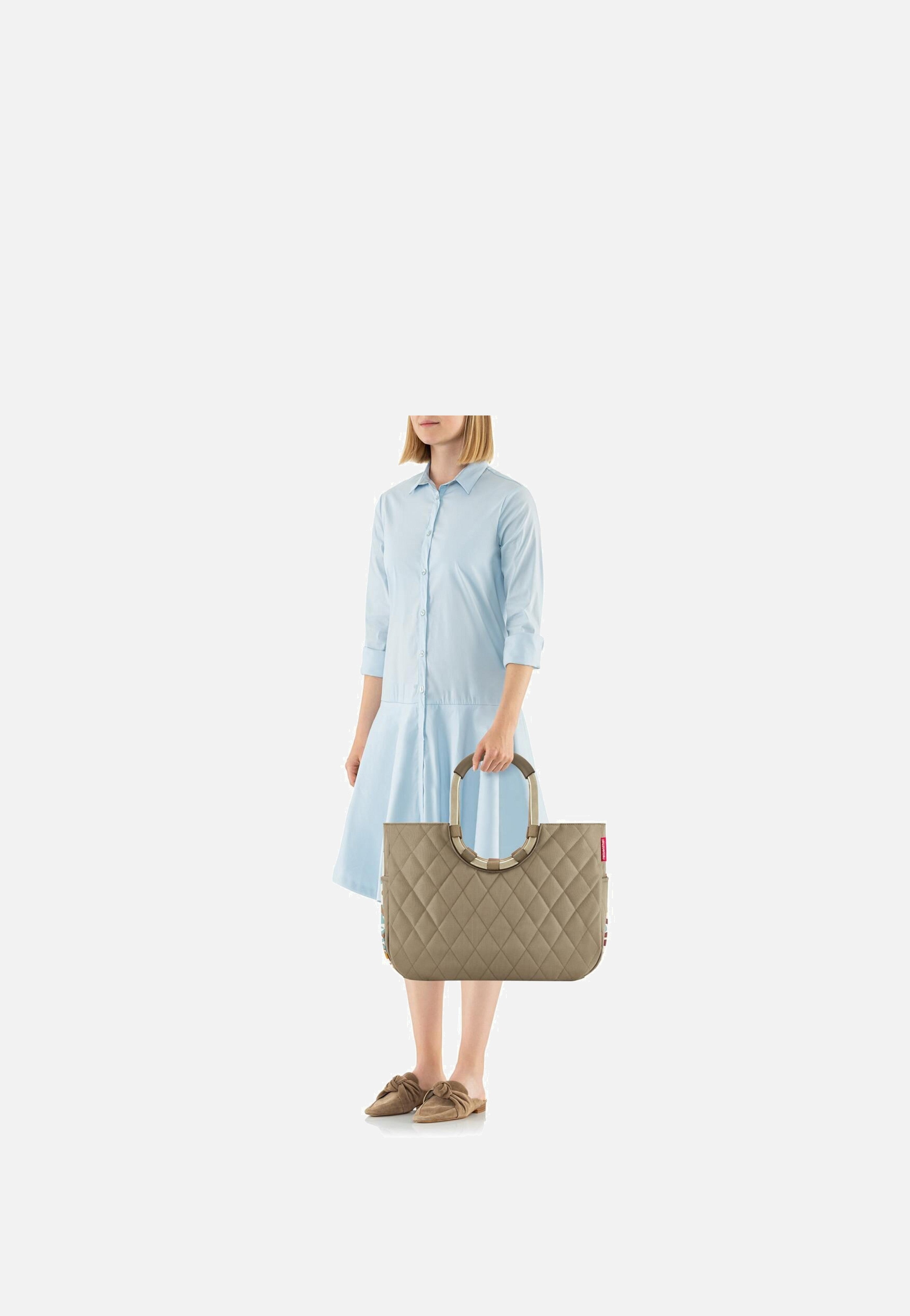 reisenthel loopshopper L Rhombus Olive Shopping Basket