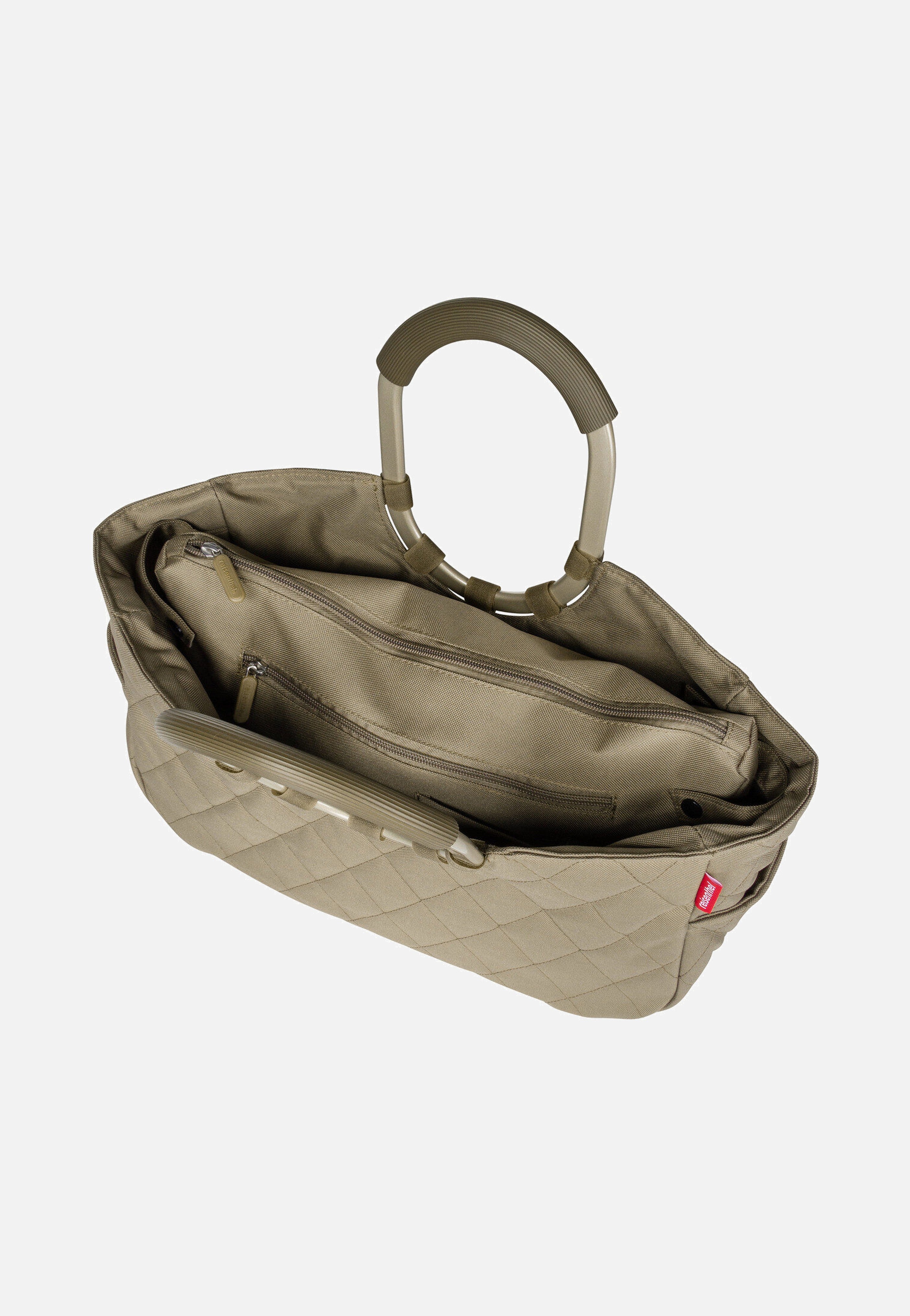 reisenthel loopshopper M frame Frame Rhombus Olive Shopping Basket