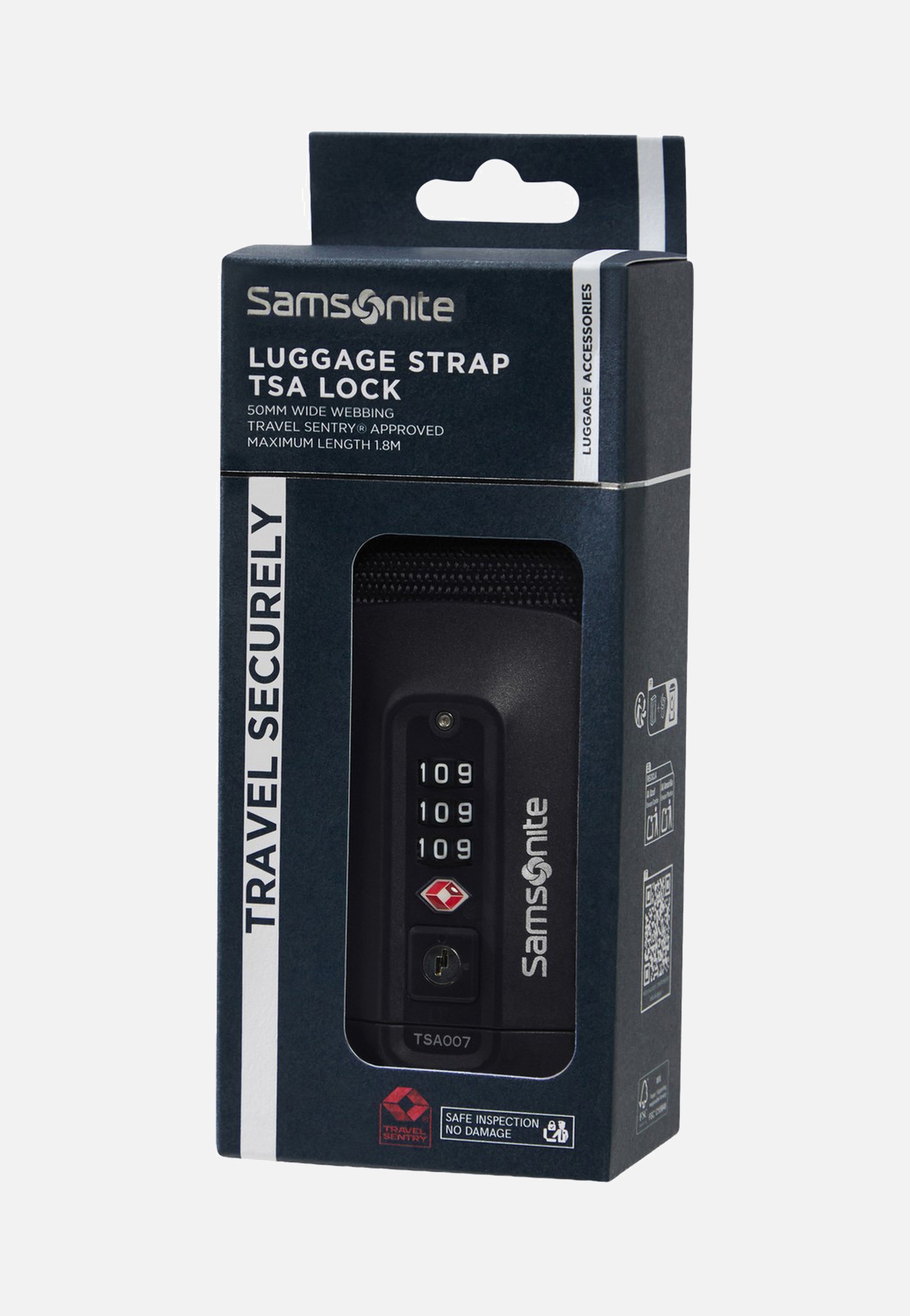 Samsonite Luggage Strap TSA Lock Black Bag Strap