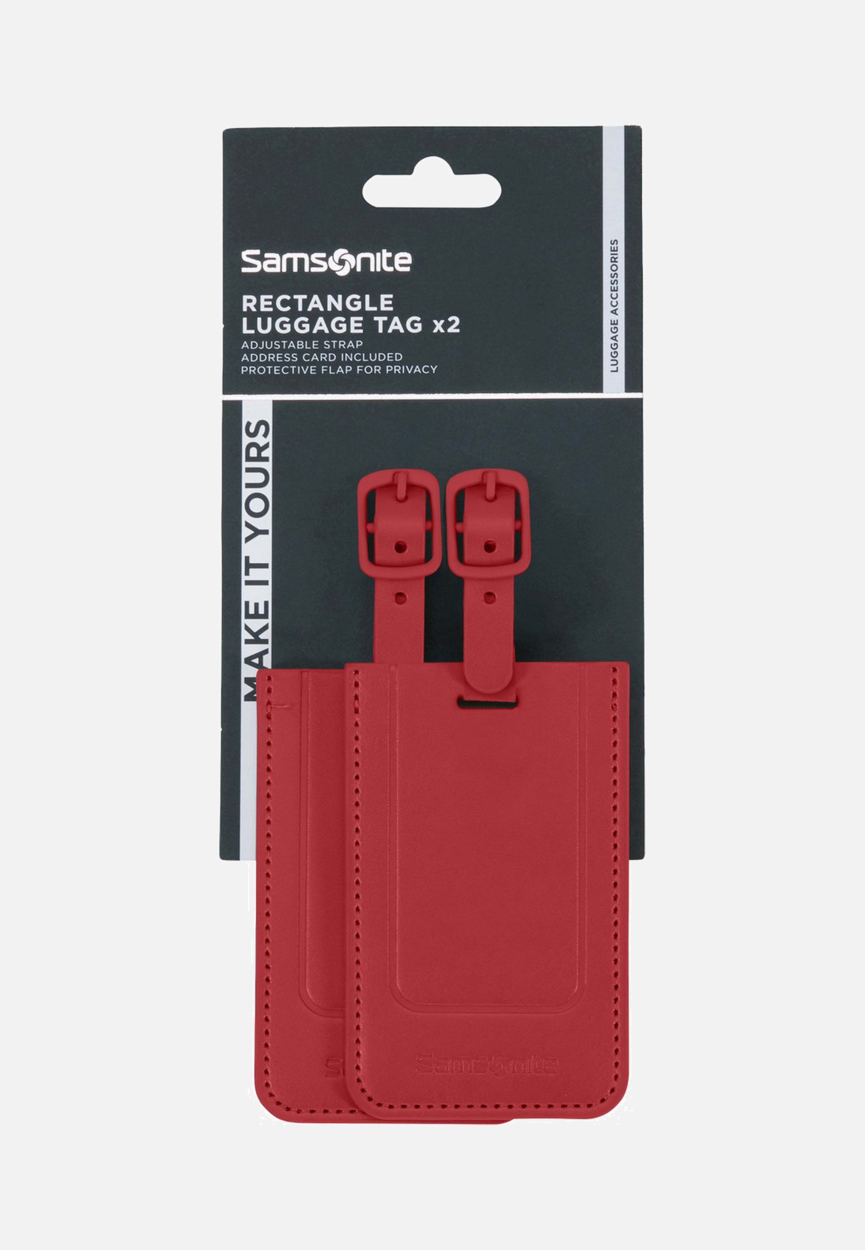 Samsonite Rectangle Luggage Tag Pack Of 2 Red Luggage Tag