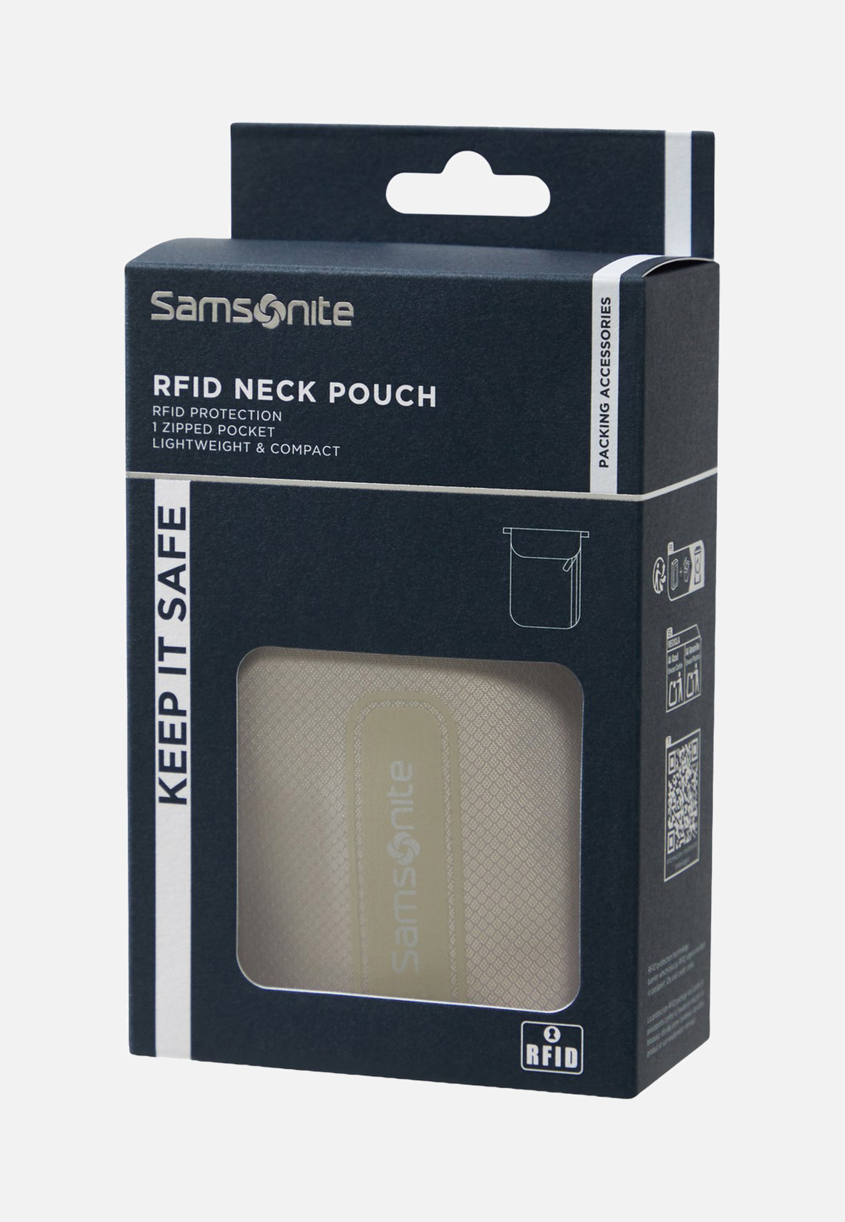 Samsonite TA Revolution RFID Neck Pouch Eclipse Grey Phone Pouch