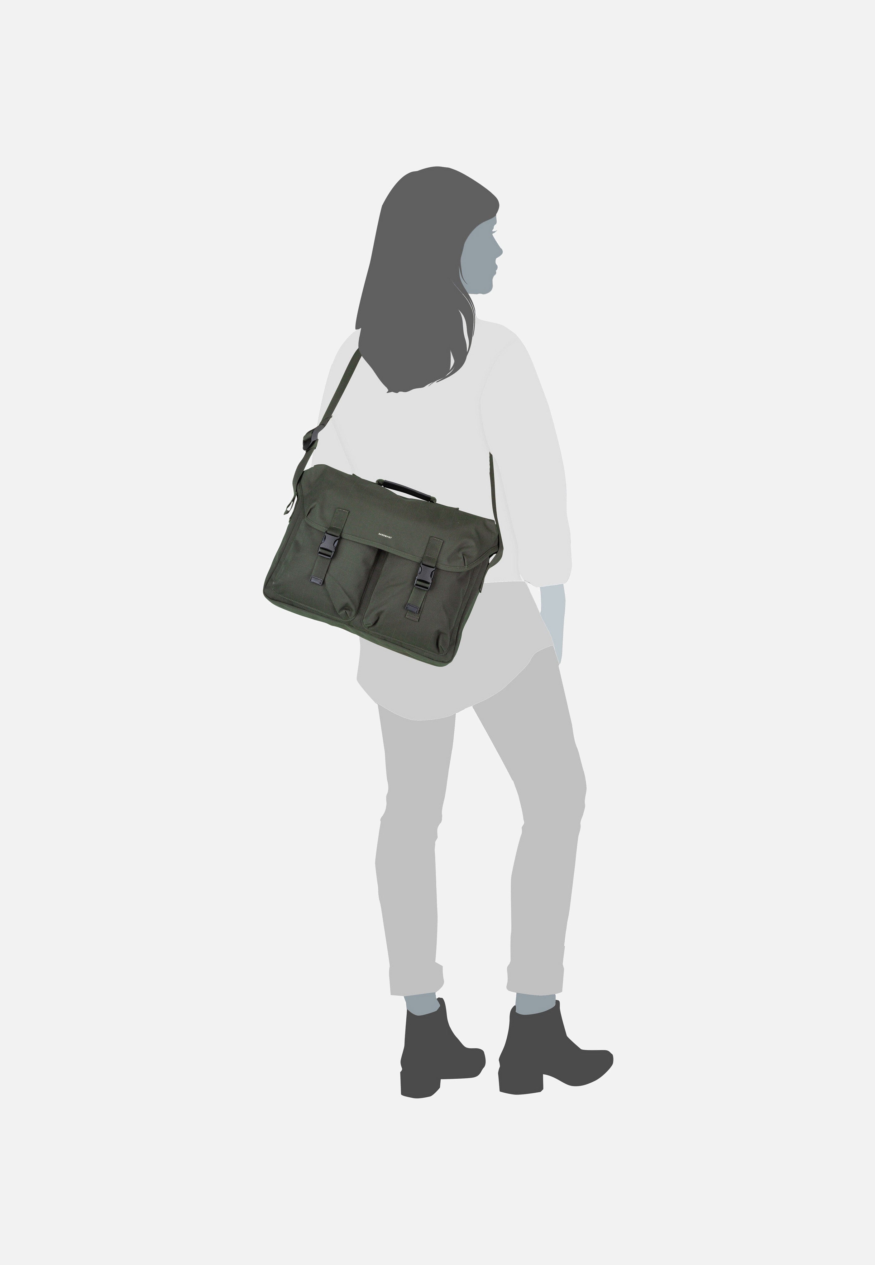 Sandqvist - Everyday Msng Dark Green - Messenger Bag | Neutral-Image