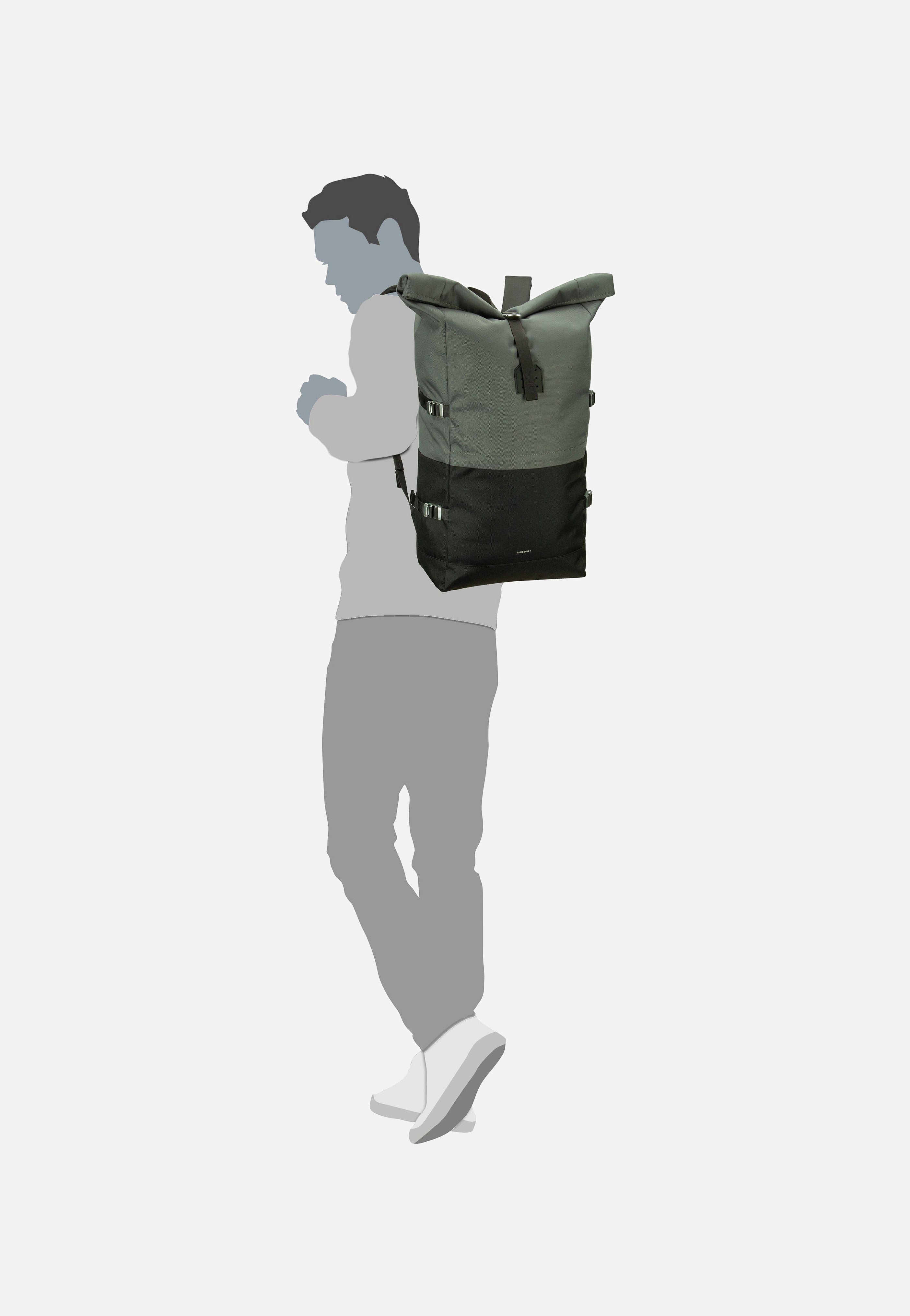Sandqvist - Icon BP L Multi Dark - Rolltop Backpack | Neutral-Image