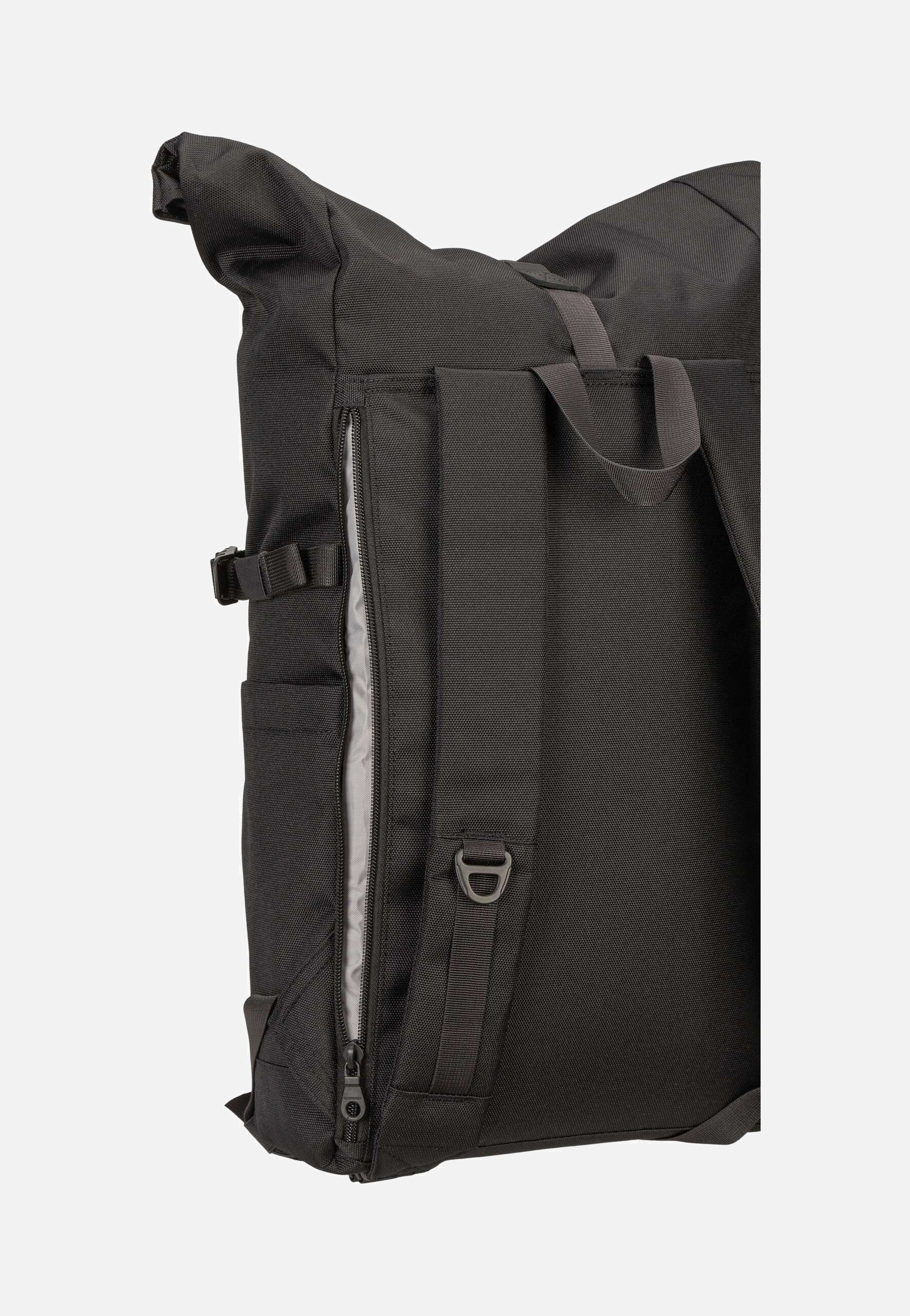 Sandqvist - Icon BP M Black/Black Leather - Rolltop Backpack | Neutral-Image