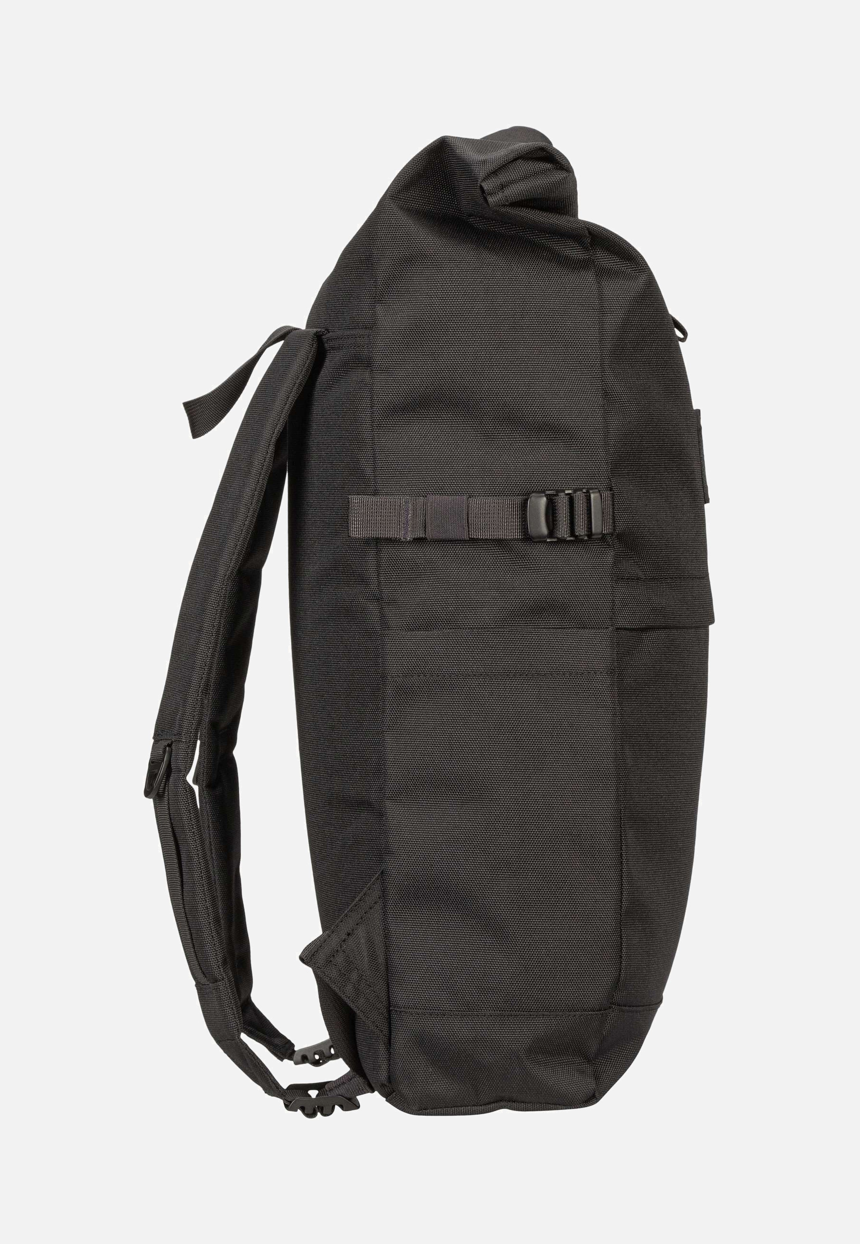 Sandqvist - Icon BP M Black/Black Leather - Rolltop Backpack | Neutral-Image