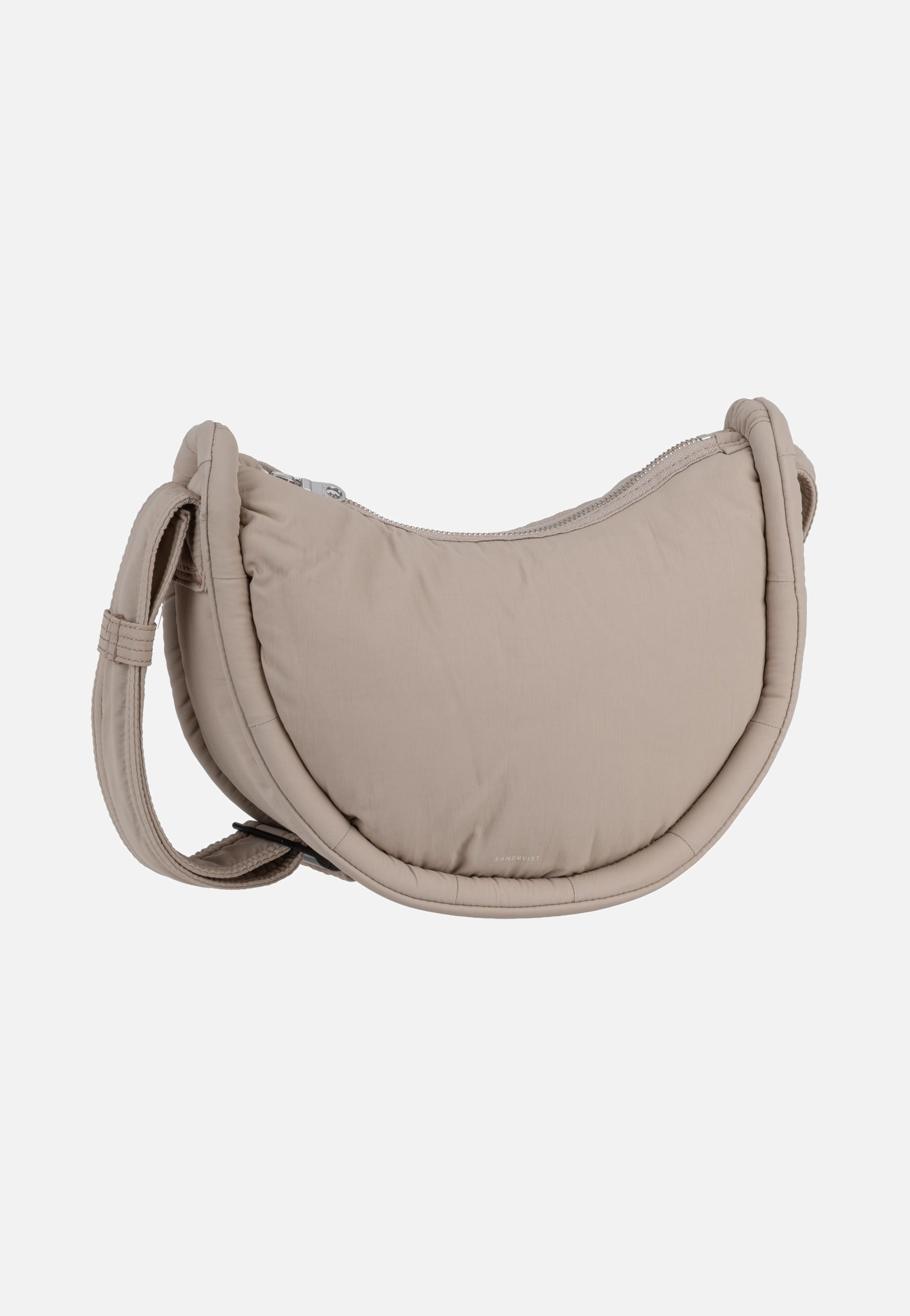 Sandqvist Curve Half Moon Mini Beige Hobo Bag