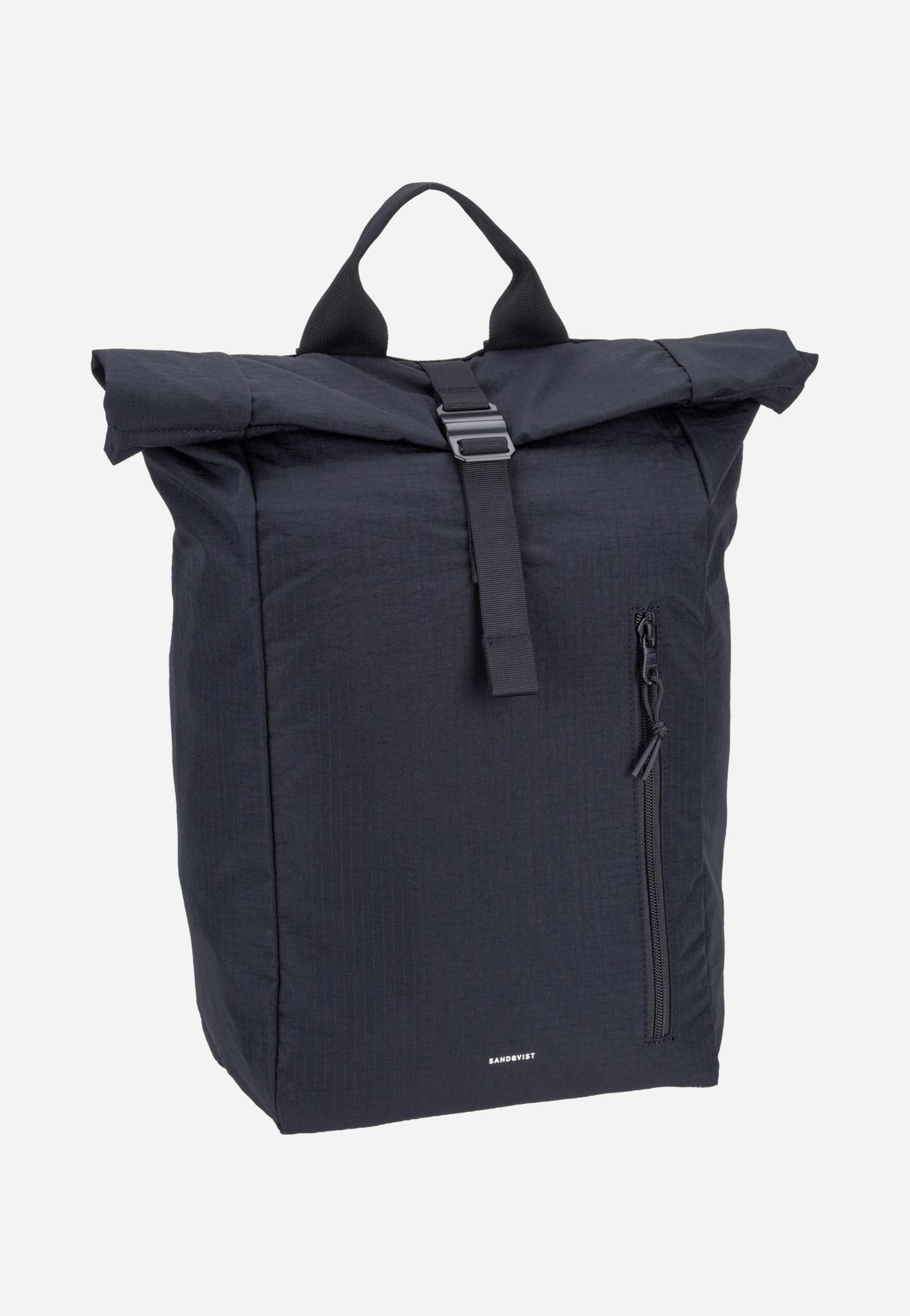Sandqvist Grid Rolltop 16' Black Sac à dos à enroulement