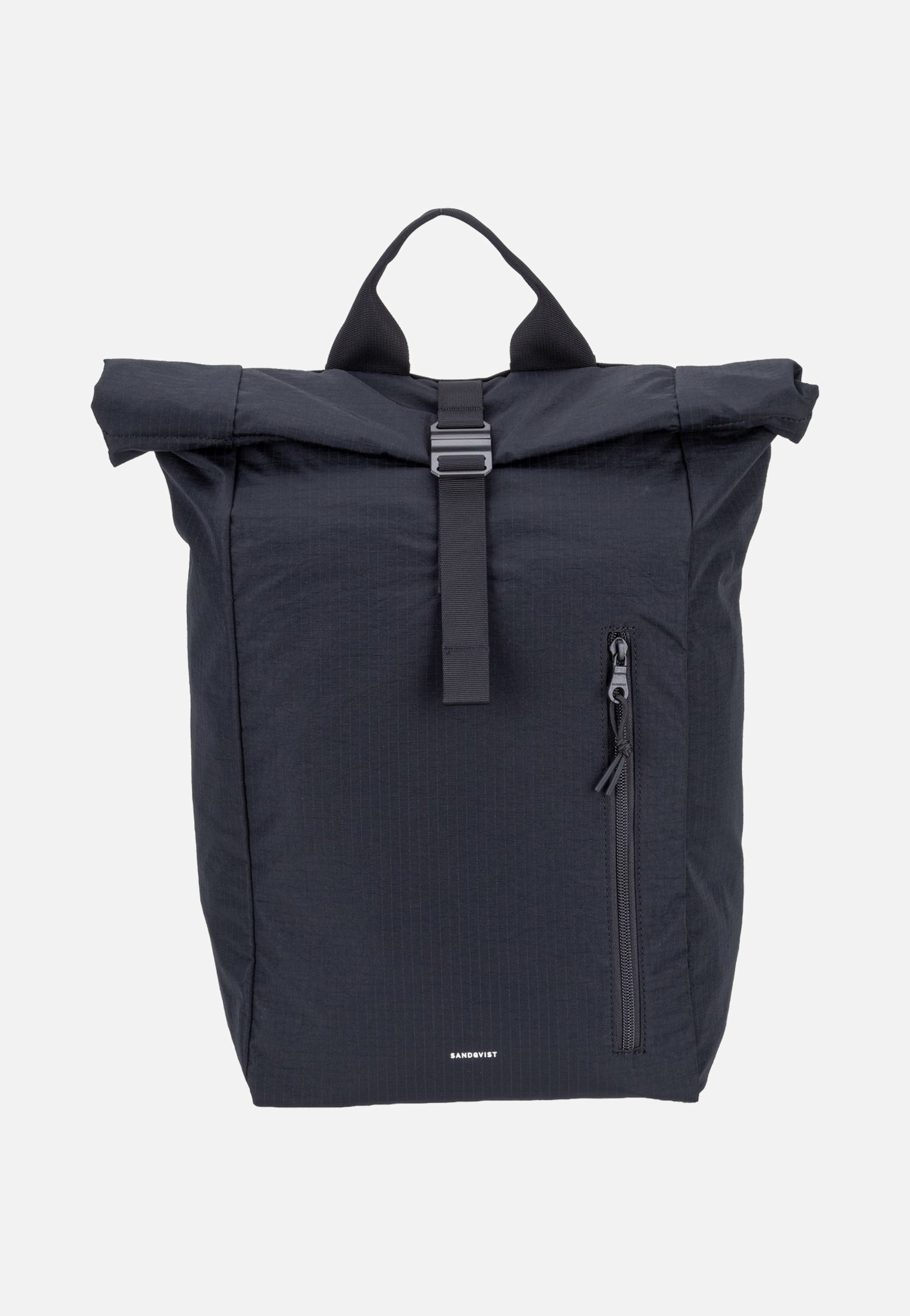 Sandqvist Grid Rolltop 16' Black Sac à dos à enroulement