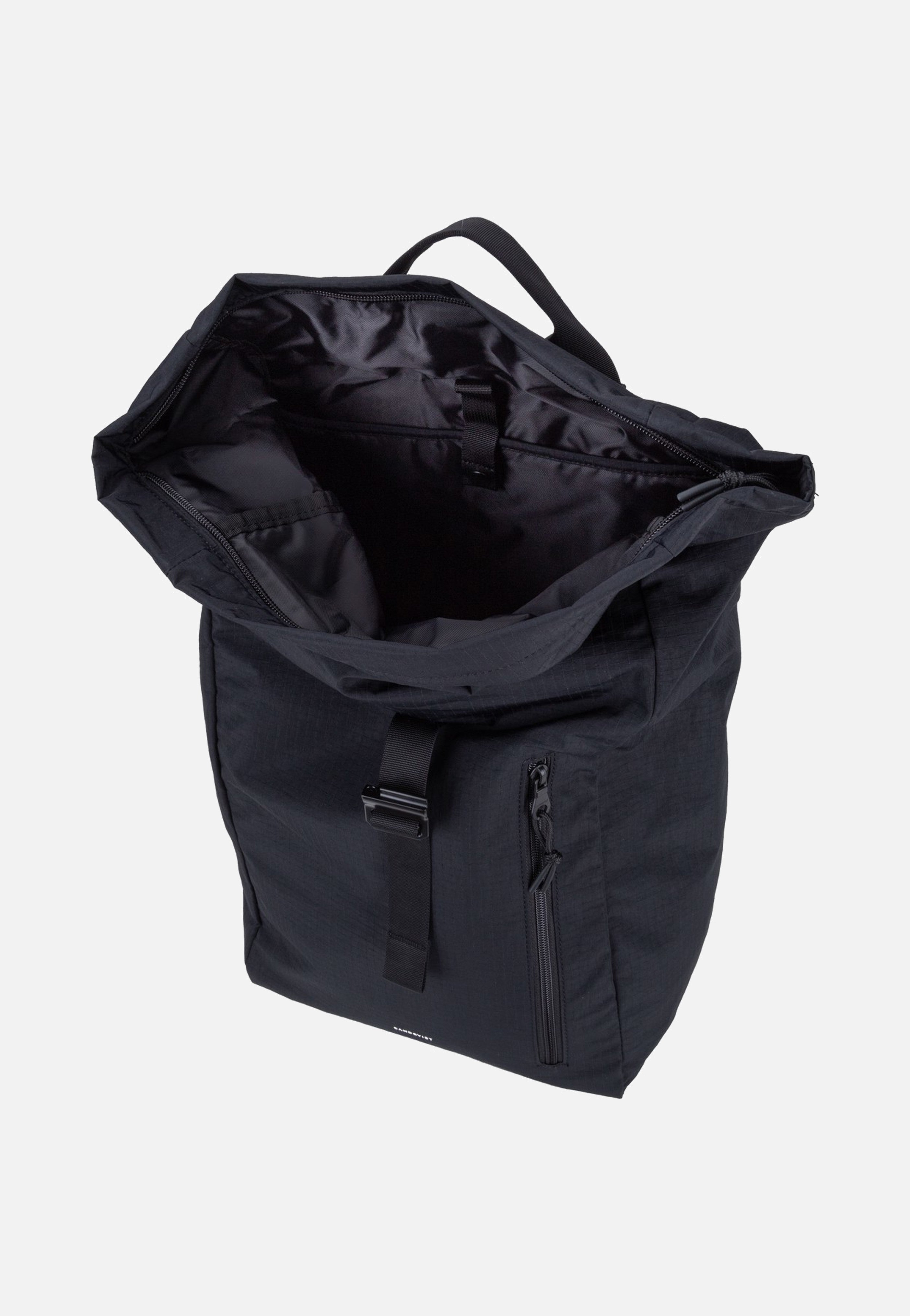 Sandqvist Grid Rolltop 16' Black Sac à dos à enroulement