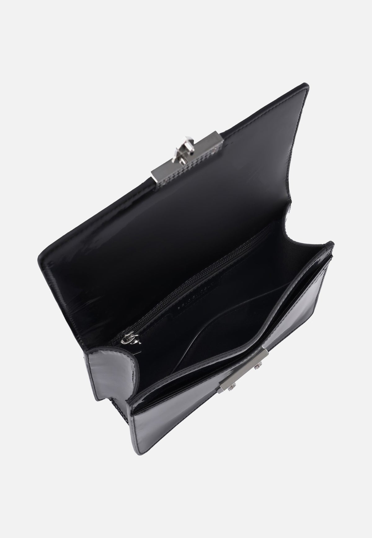 Seidenfelt Roros Mirror Patent Black Evening Bag