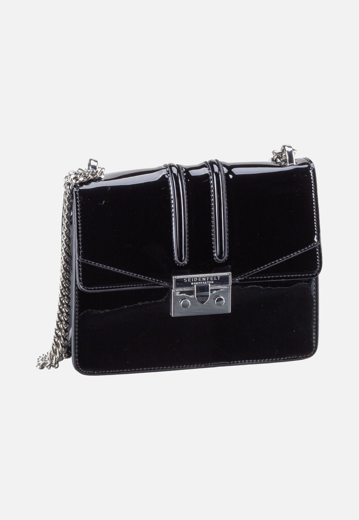 Seidenfelt Roros Mirror Patent Black Borsa da sera