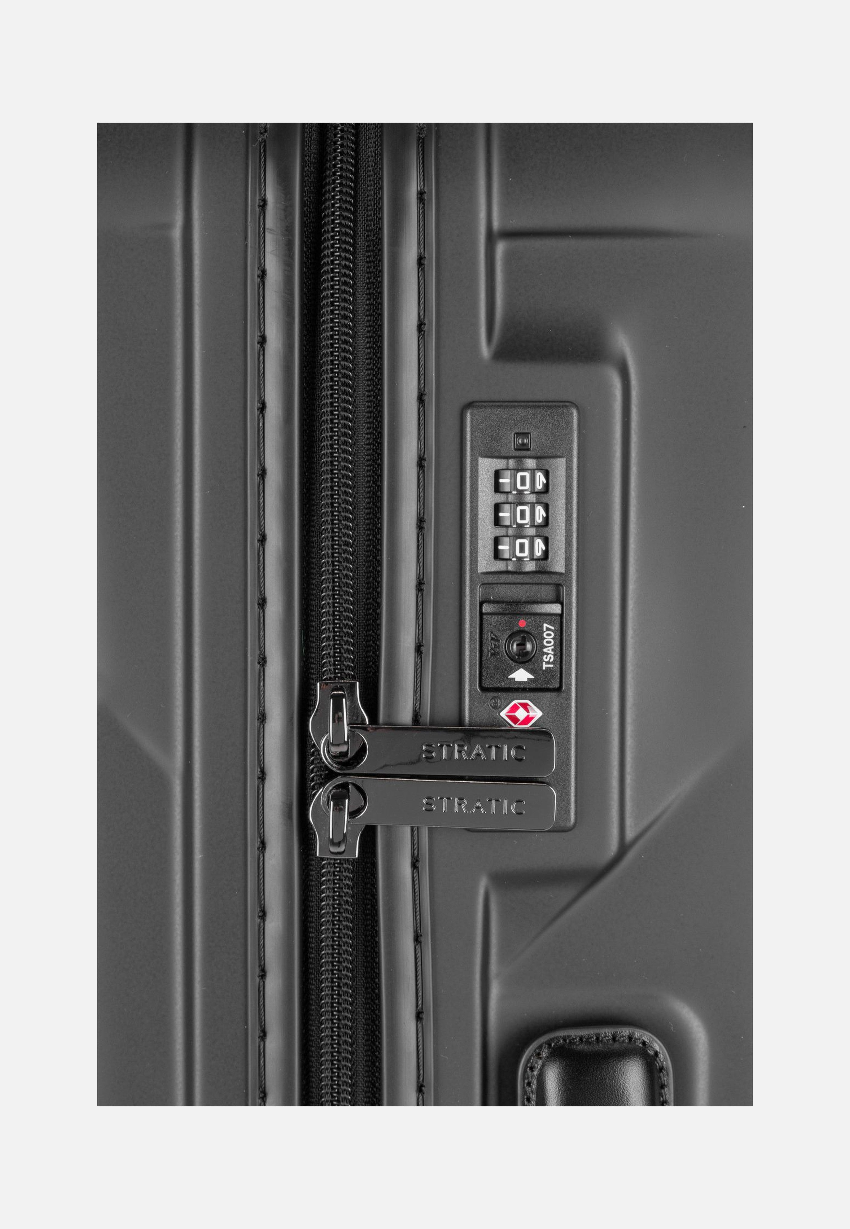 Stratic Leather & More Trolley L Matt Black Suitcase