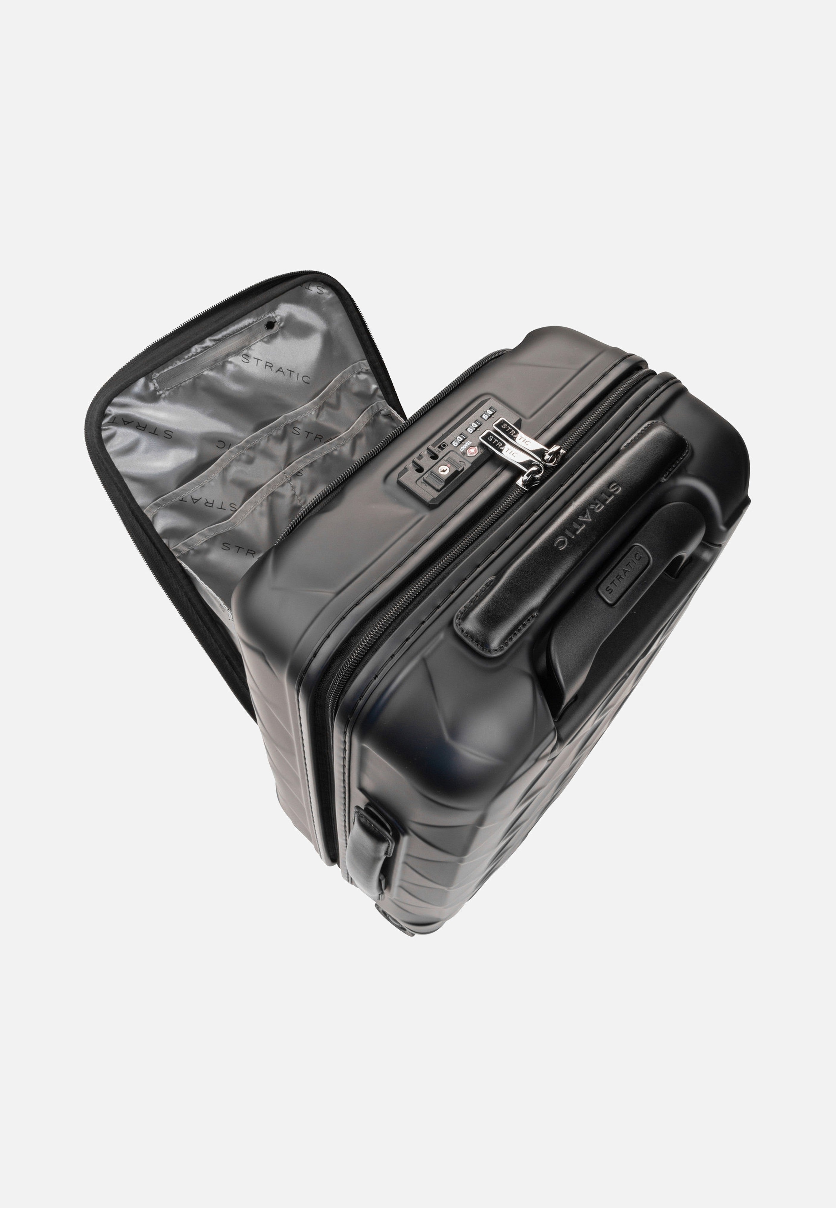 Stratic - Leather & More Trolley S Front Pocket Matt Black - Suitcase | Neutral-Image