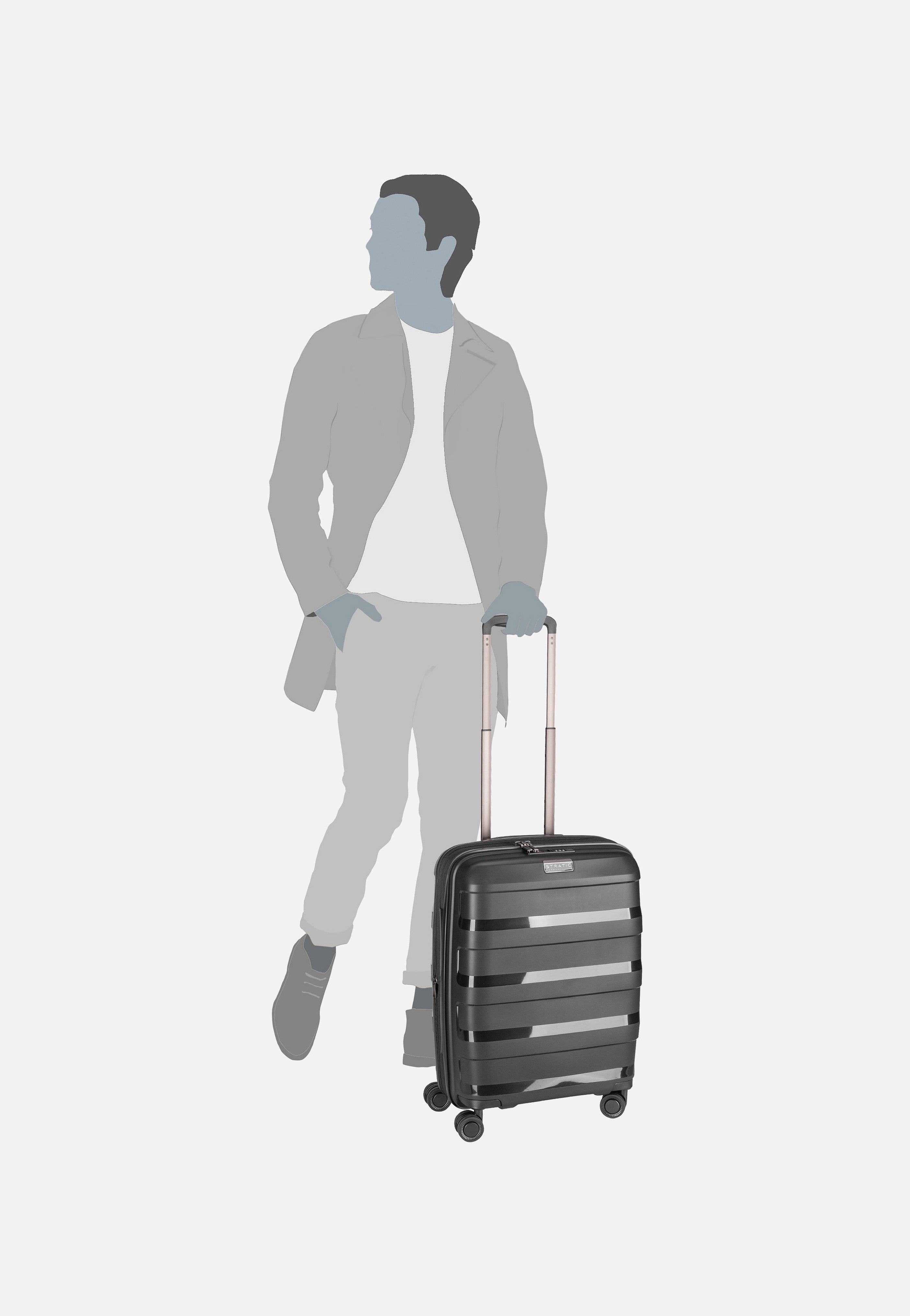 Stratic Valise bleu foncé pour femme et homme - Light+ Trolley L Dark Stratic Valise bleu foncé pour femme et homme - Light+ Trolley L Dark