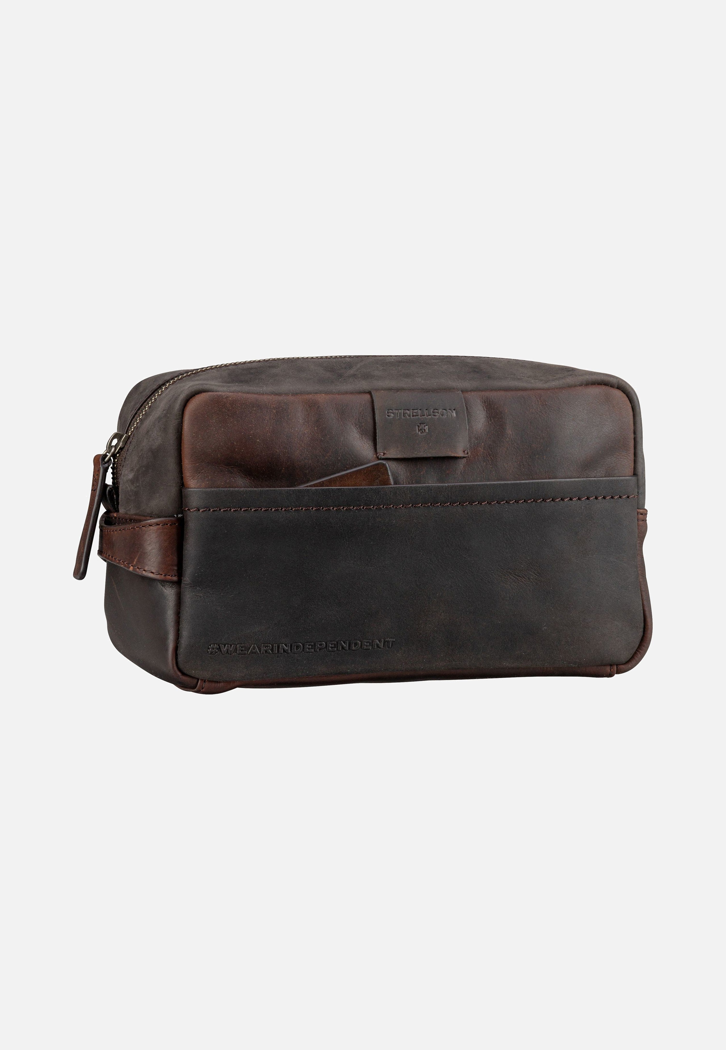Strellson - Brick Lane Dick Washbag SHZ Dark Brown - Toiletry Bag | Men-Image