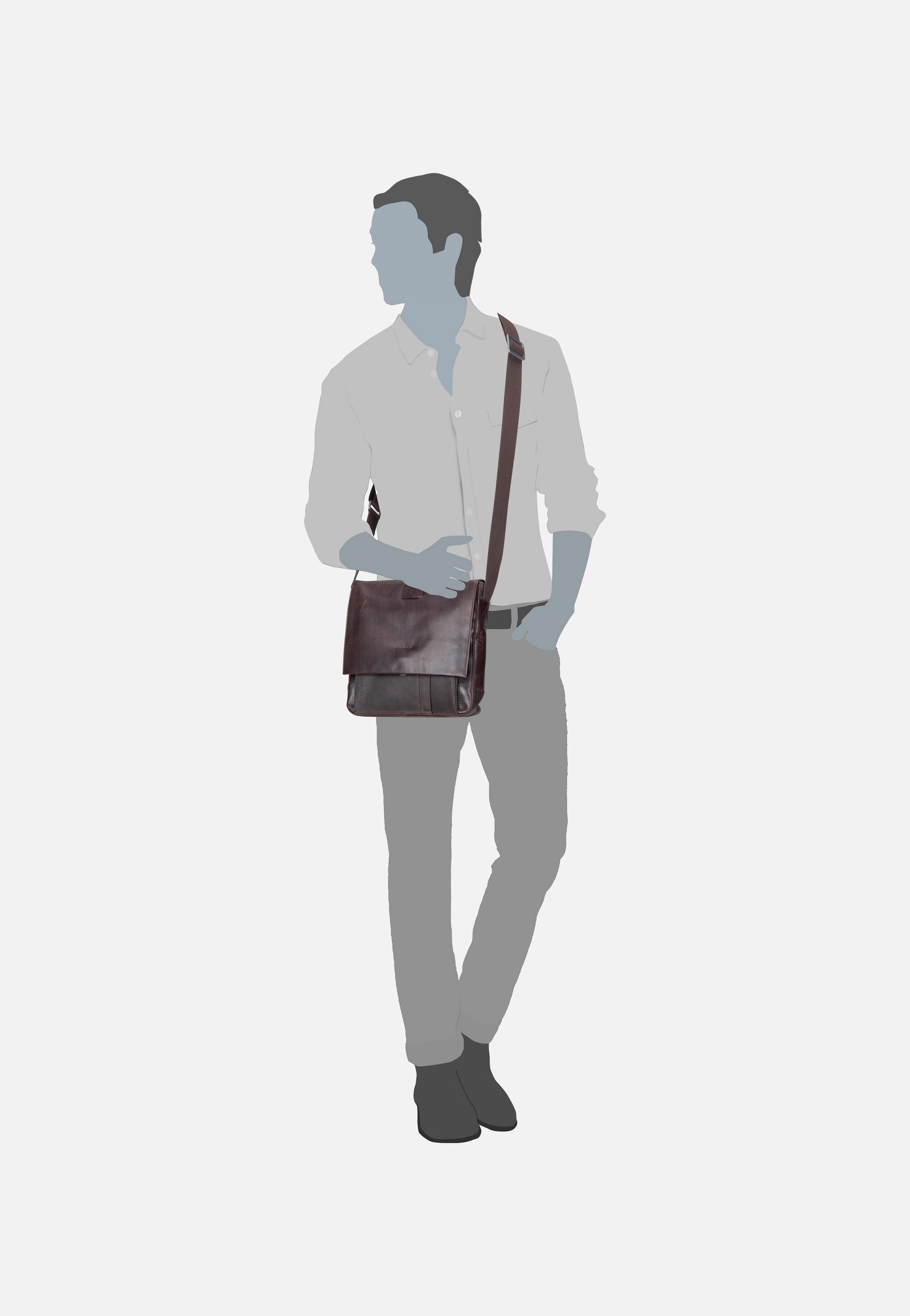 Strellson Brick Lane Jeremy SVF Dark Brown Crossbody Bag