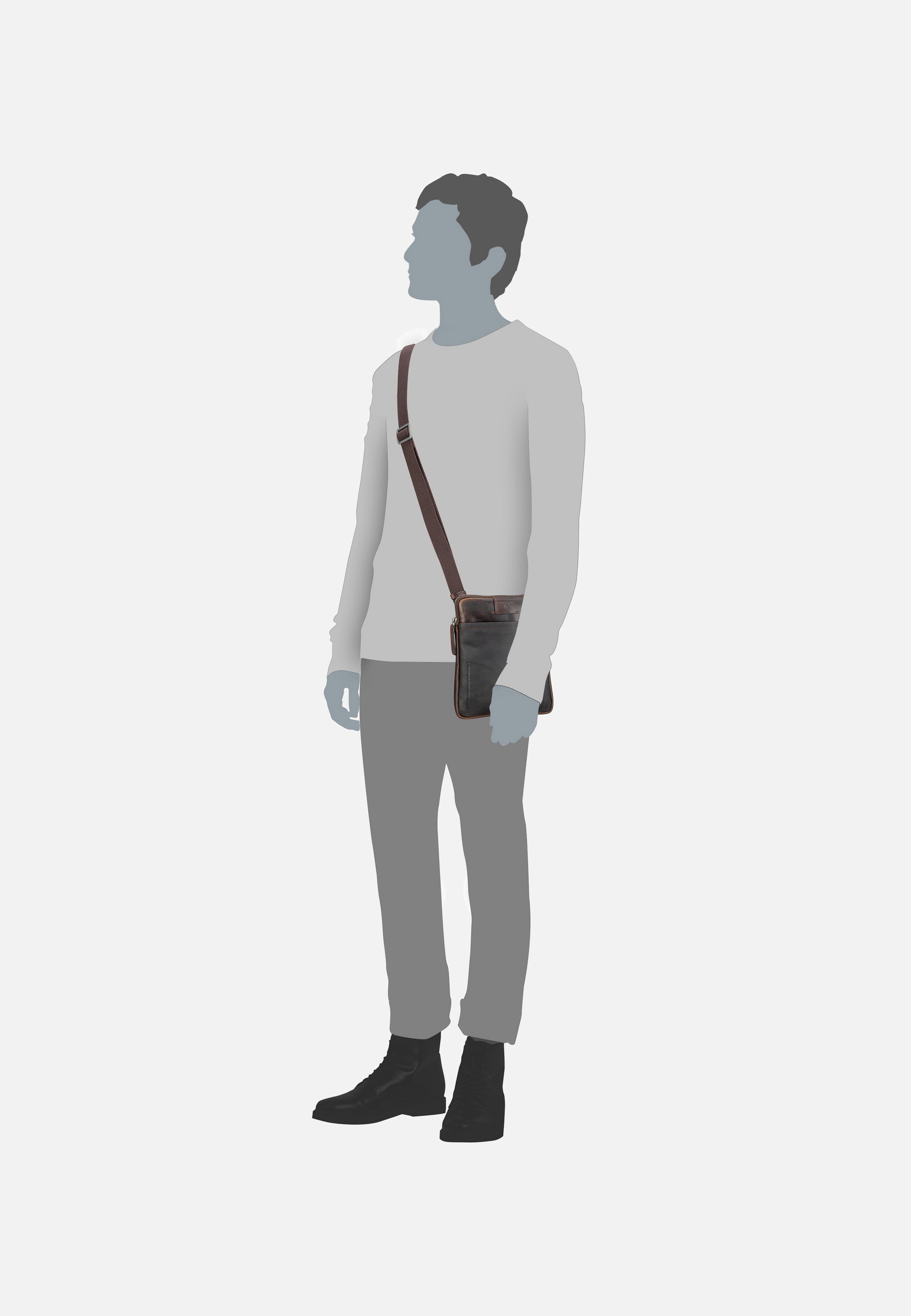 Strellson - Brick Lane Marcus XSVZ1 Dark Brown - Pouch Bag | Men-Image