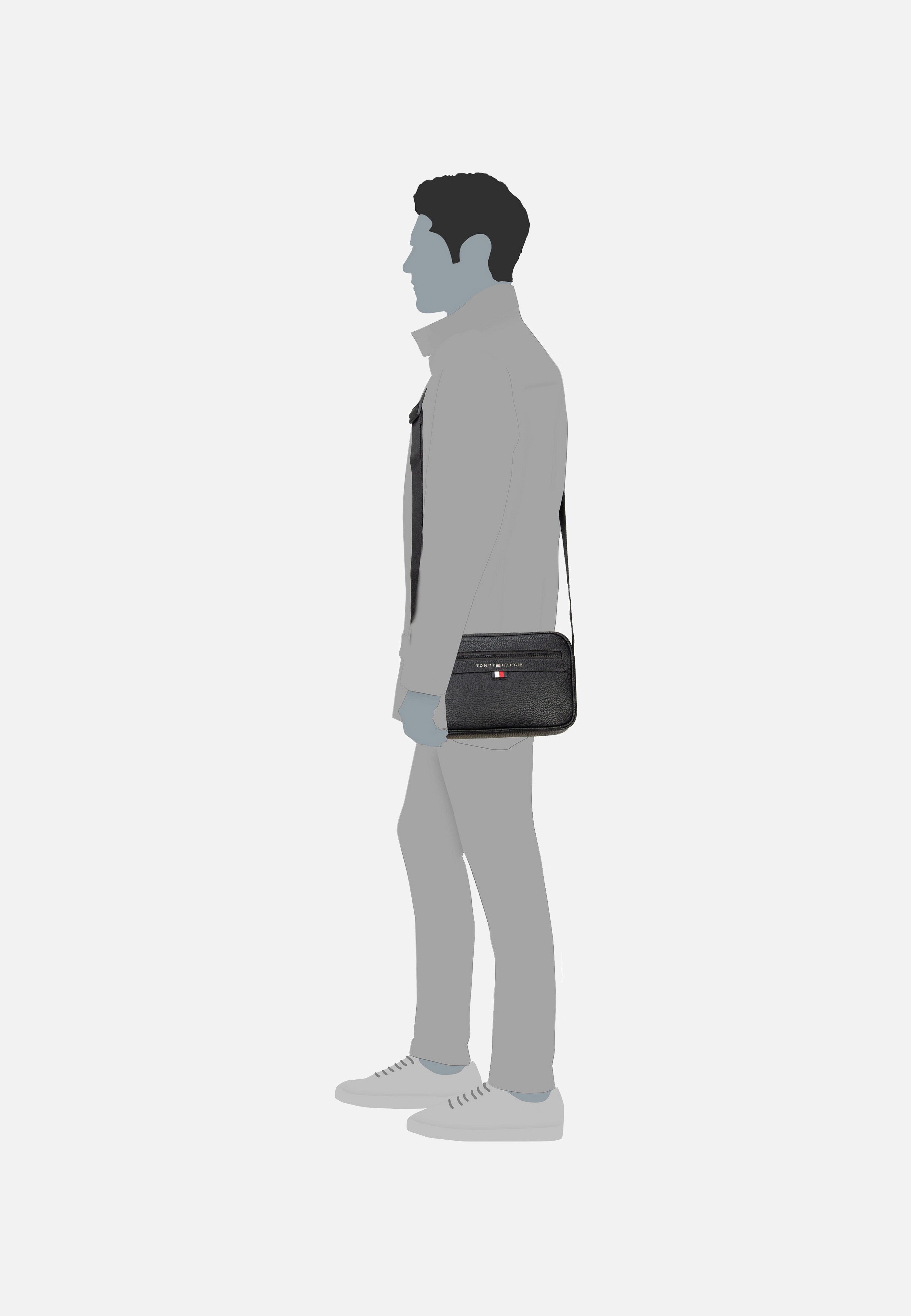 Tommy Hilfiger Essential PU EW Reporter Black Crossbody Bag