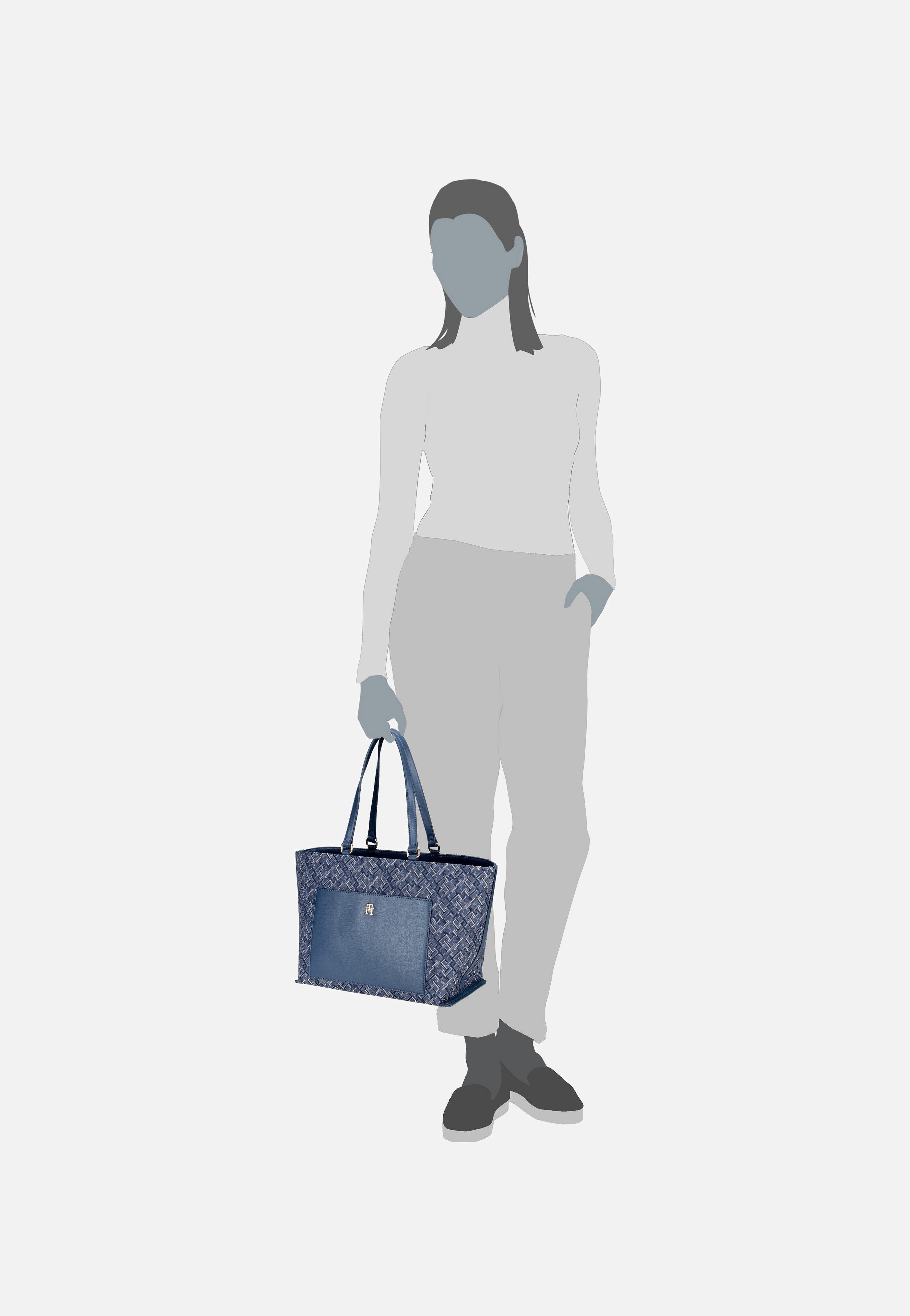 Tommy Hilfiger - TH Distinct Tote Mono PF24 Fossil Blue Mono - Shopper | Women-Image