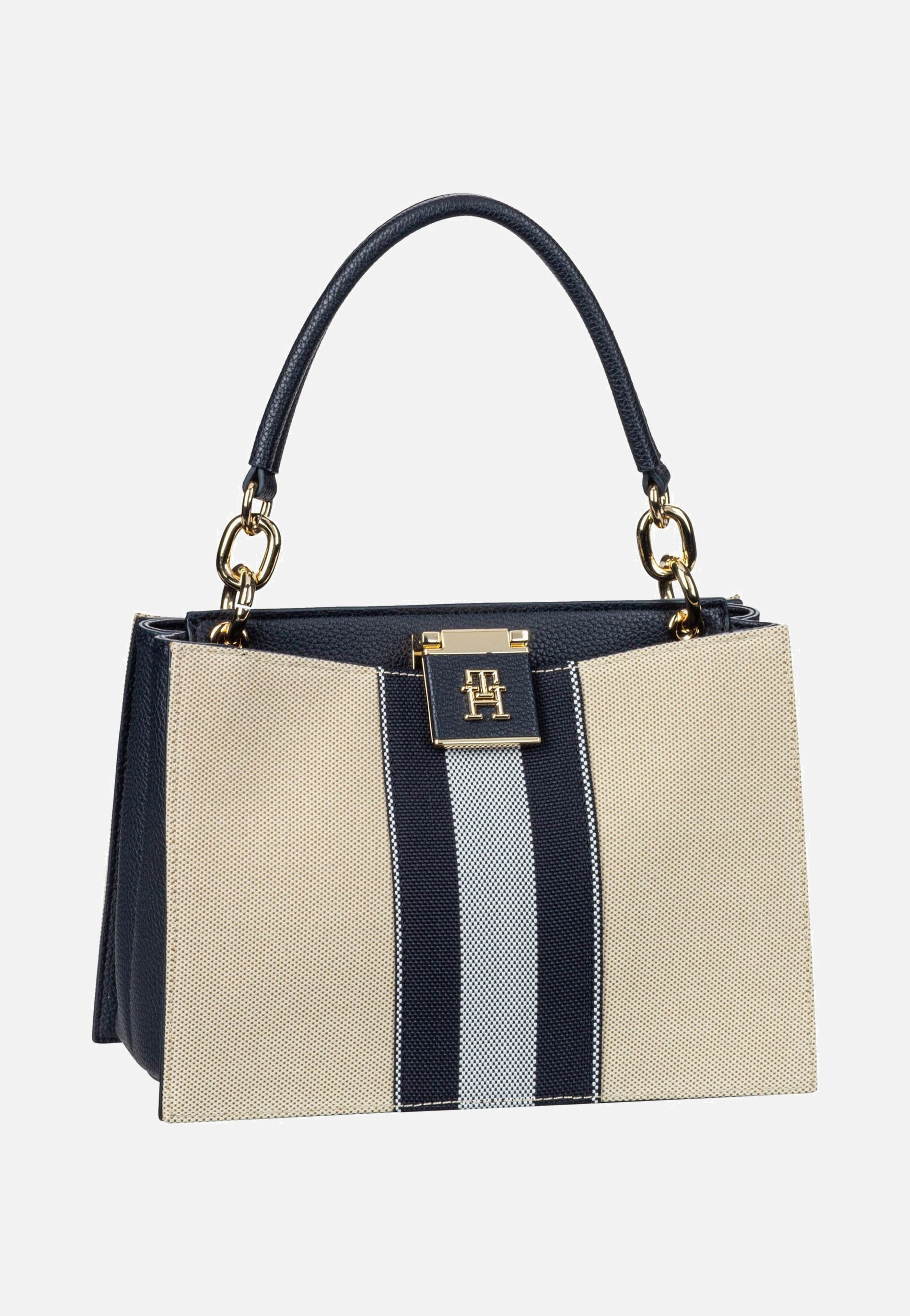 Tommy Hilfiger - TH Her Mini Stripes 17435 SP25 Space Blue Canvas Mix - Handle Bag | Women-Image