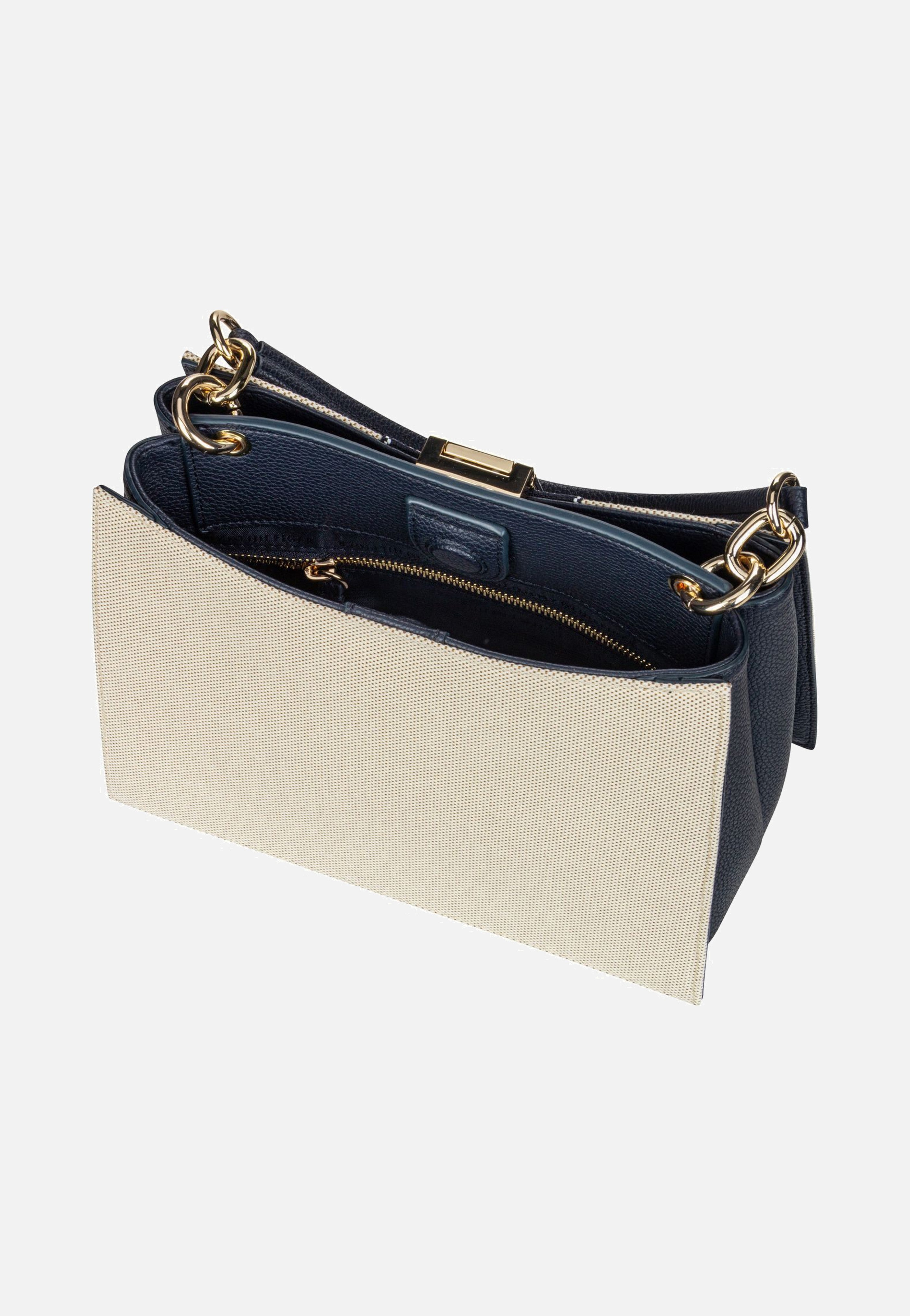 Tommy Hilfiger - TH Her Mini Stripes 17435 SP25 Space Blue Canvas Mix - Handle Bag | Women-Image